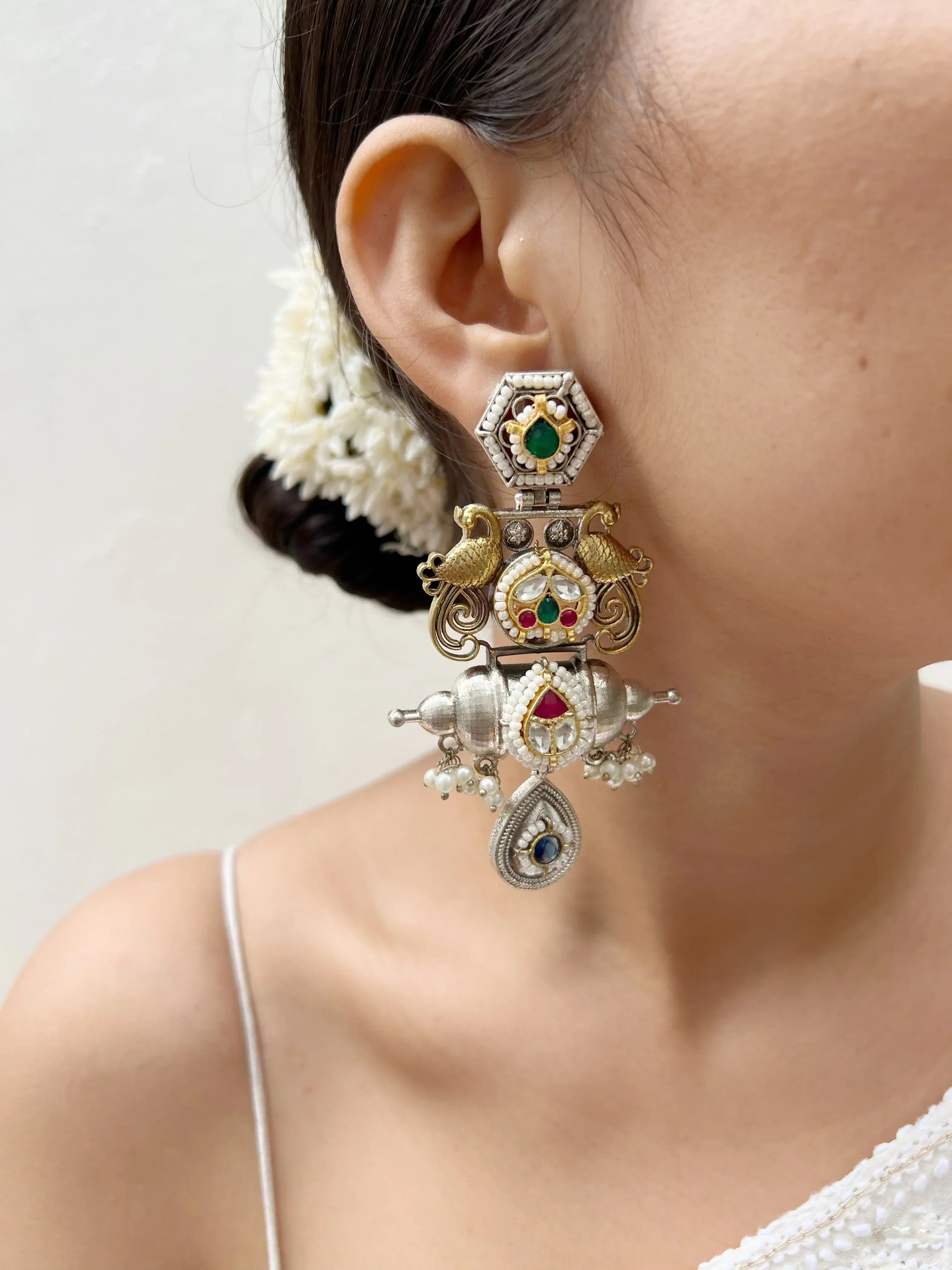 Chaand Saaz Fusion Danglers - Jhaanjhariya