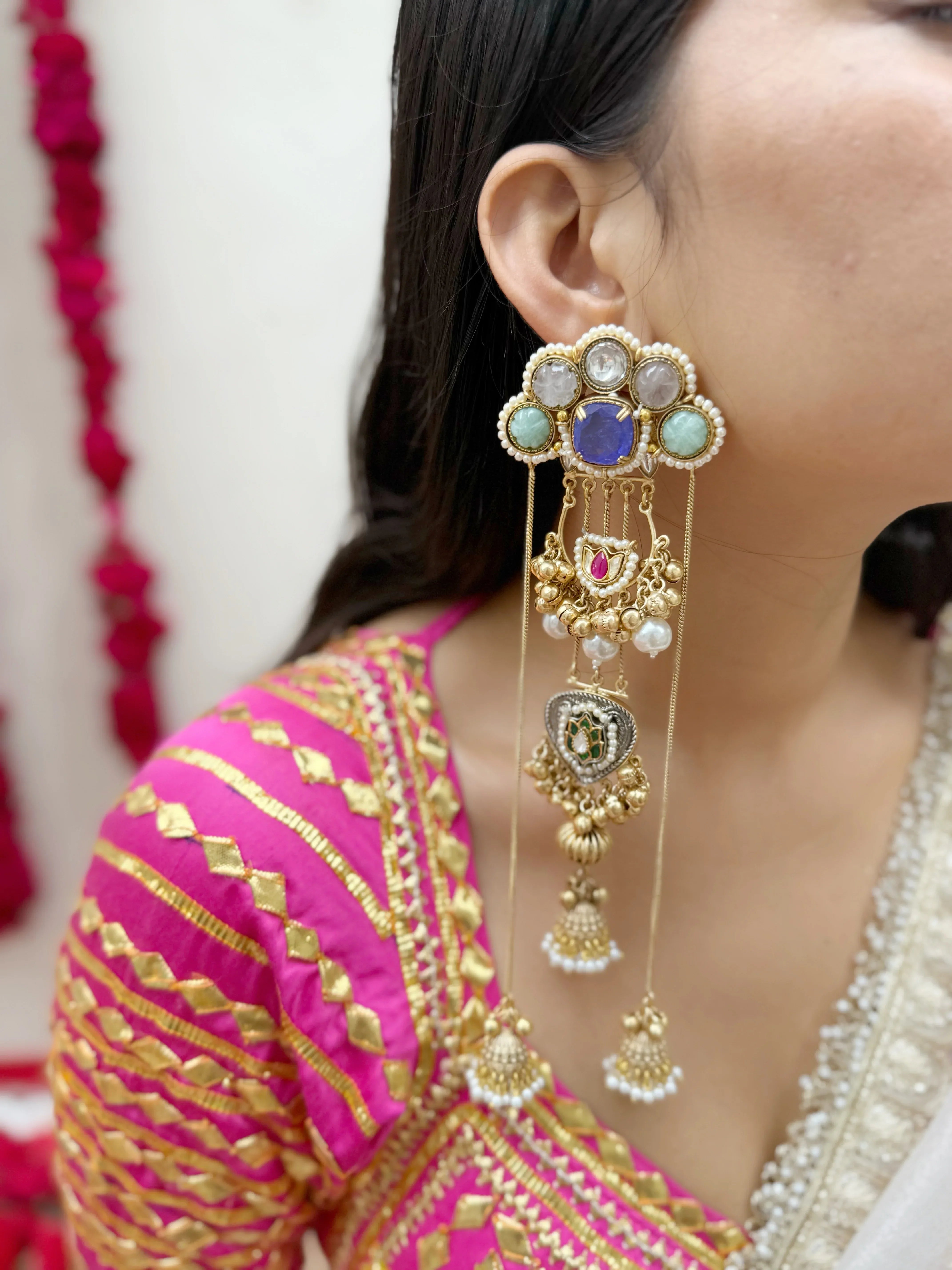 Noor-e-Ishq Kashmiri Earrings - Jhaanjhariya