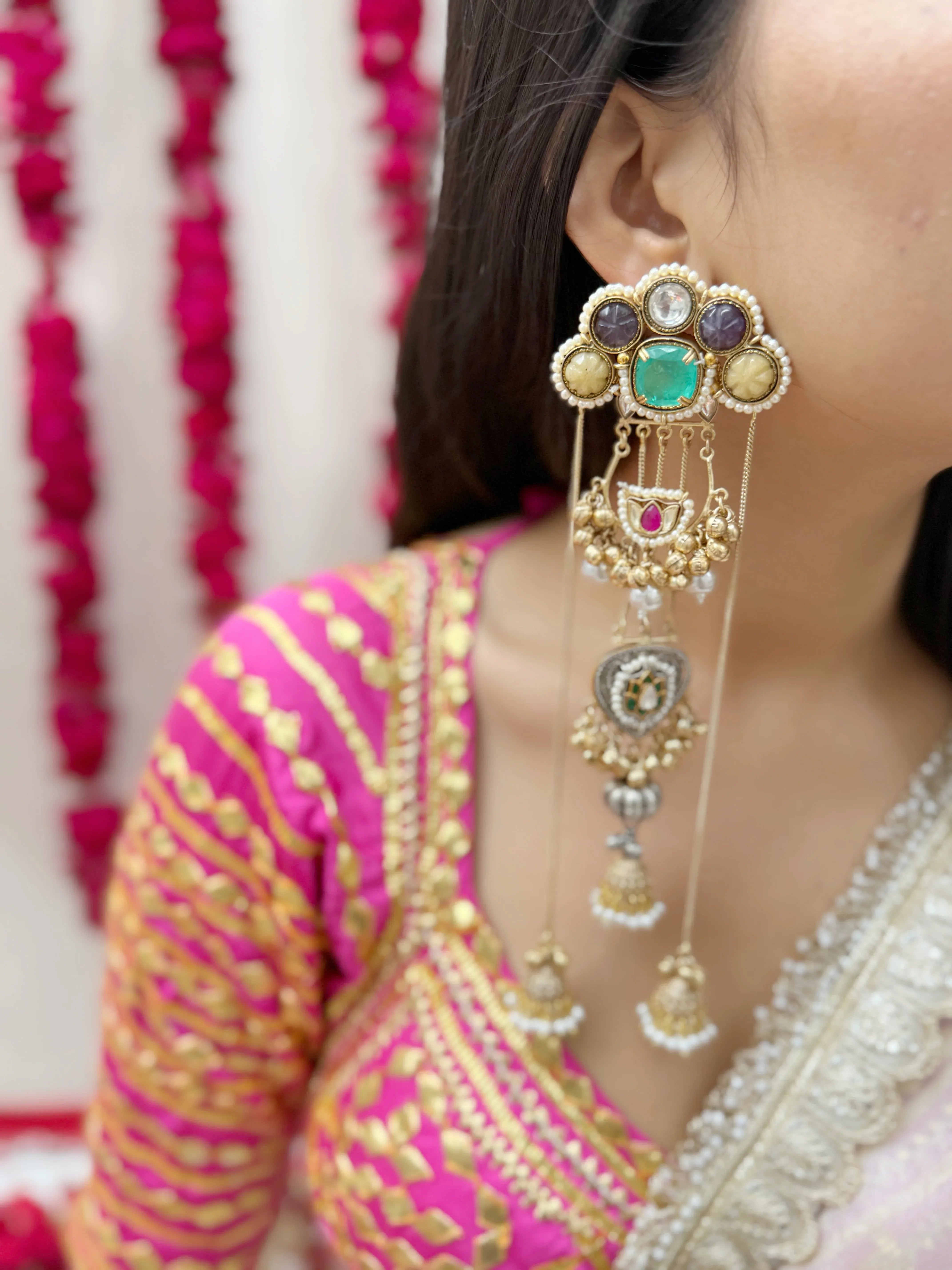 Noor-e-Ishq Kashmiri Earrings - Jhaanjhariya
