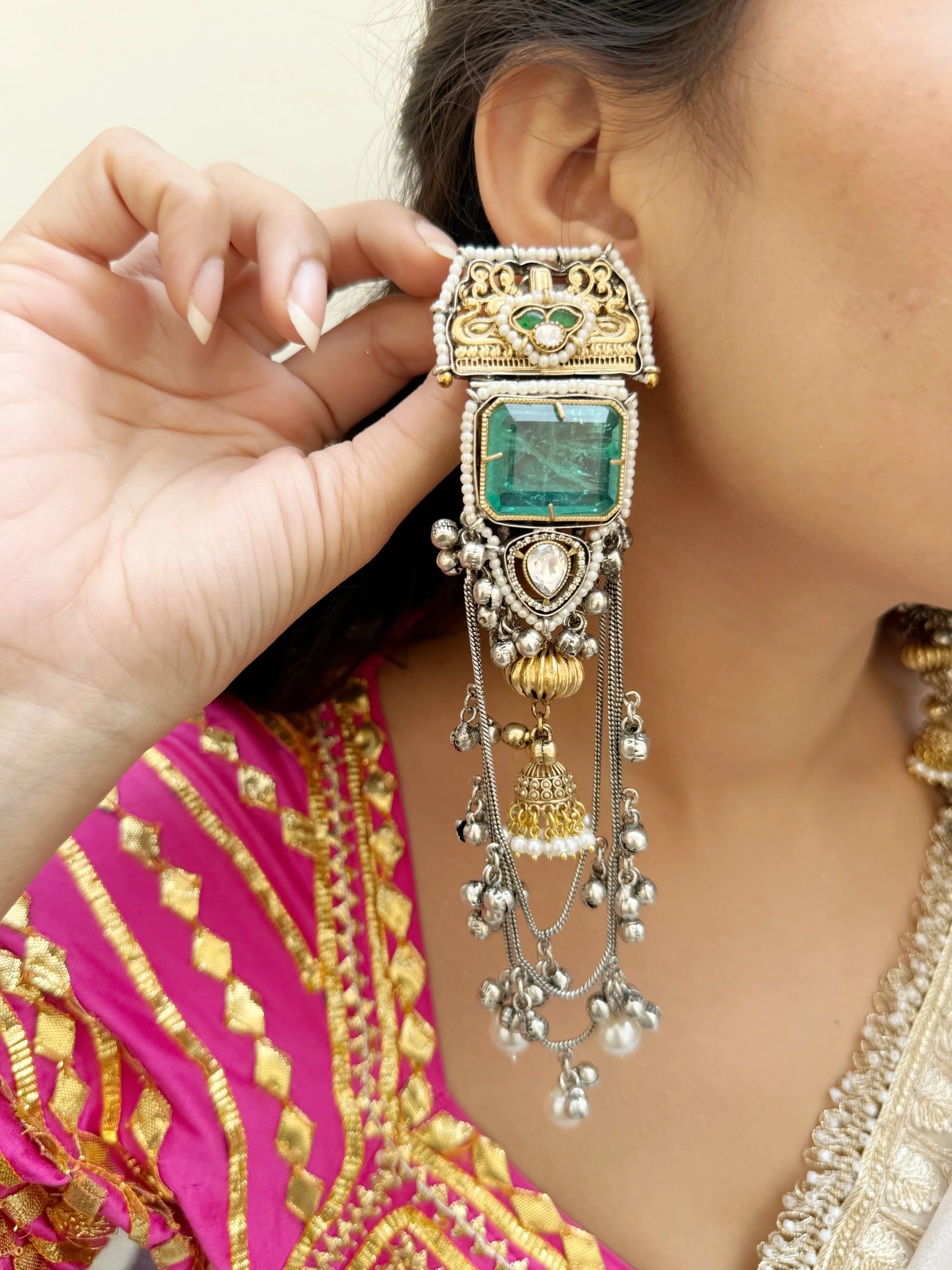 Saqi Kashmiri Earrings - Jhaanjhariya