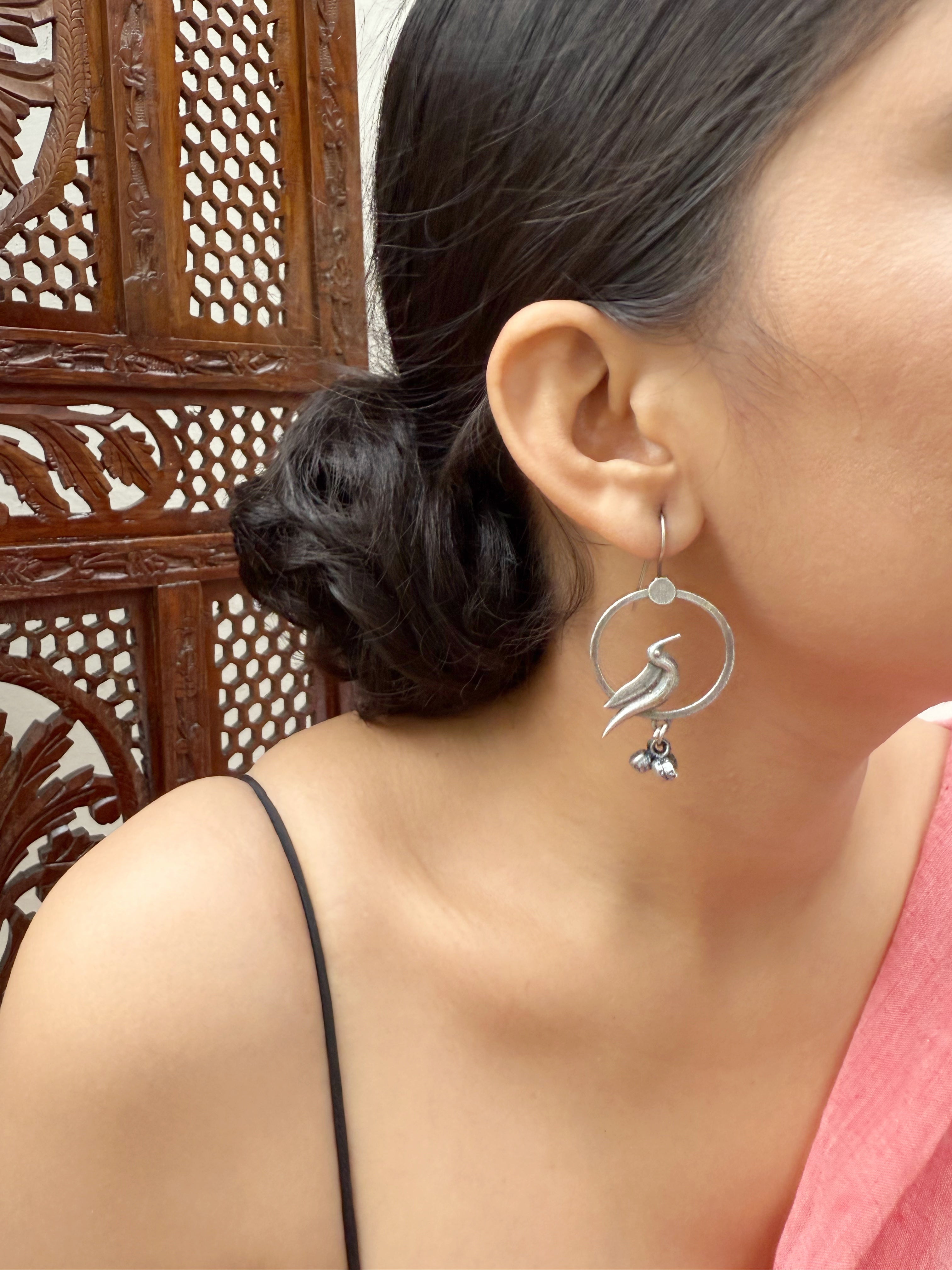 Phoenix Bird Hook Earrings