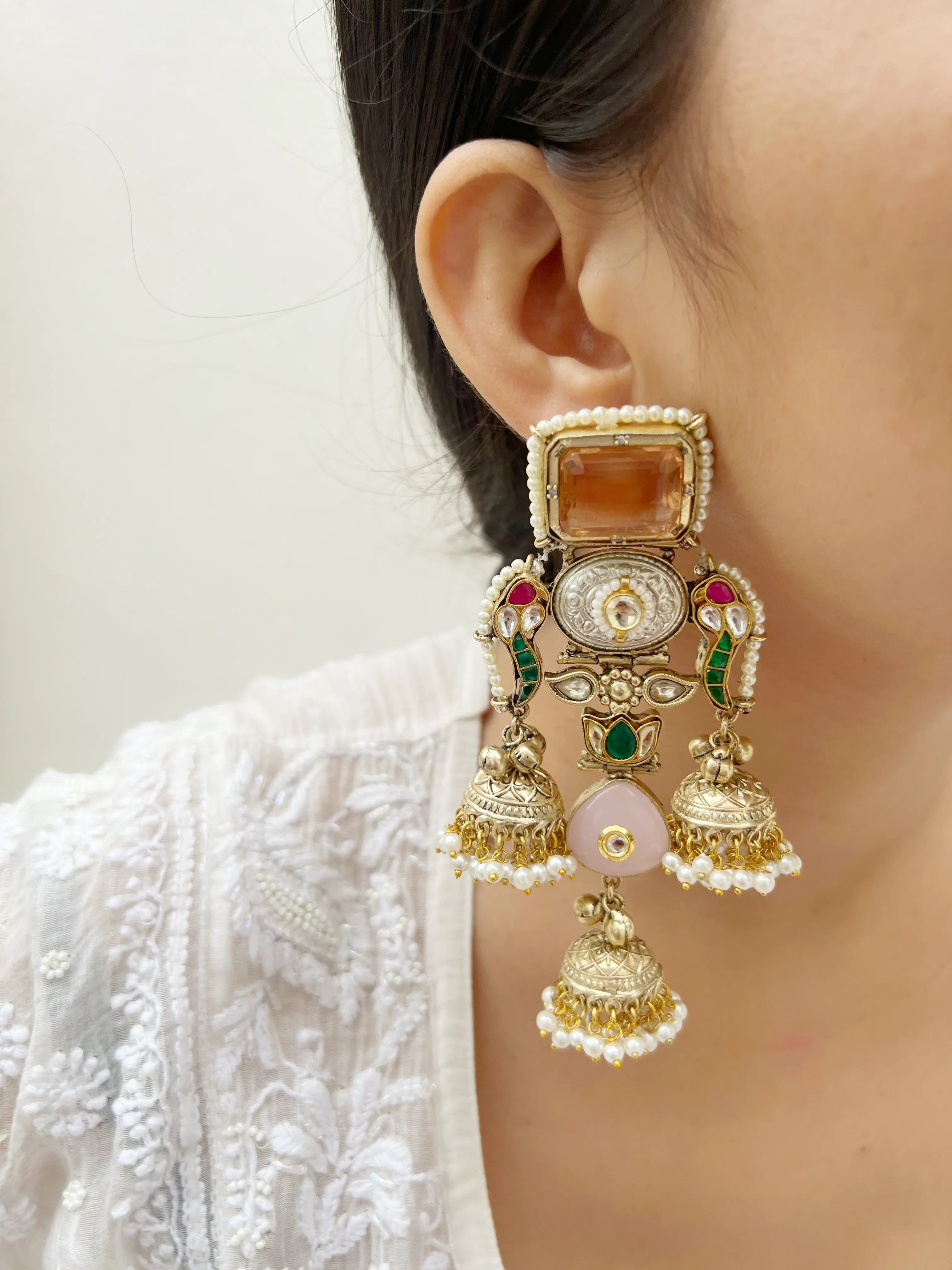 Meera Motif Earring - Jhaanjhariya