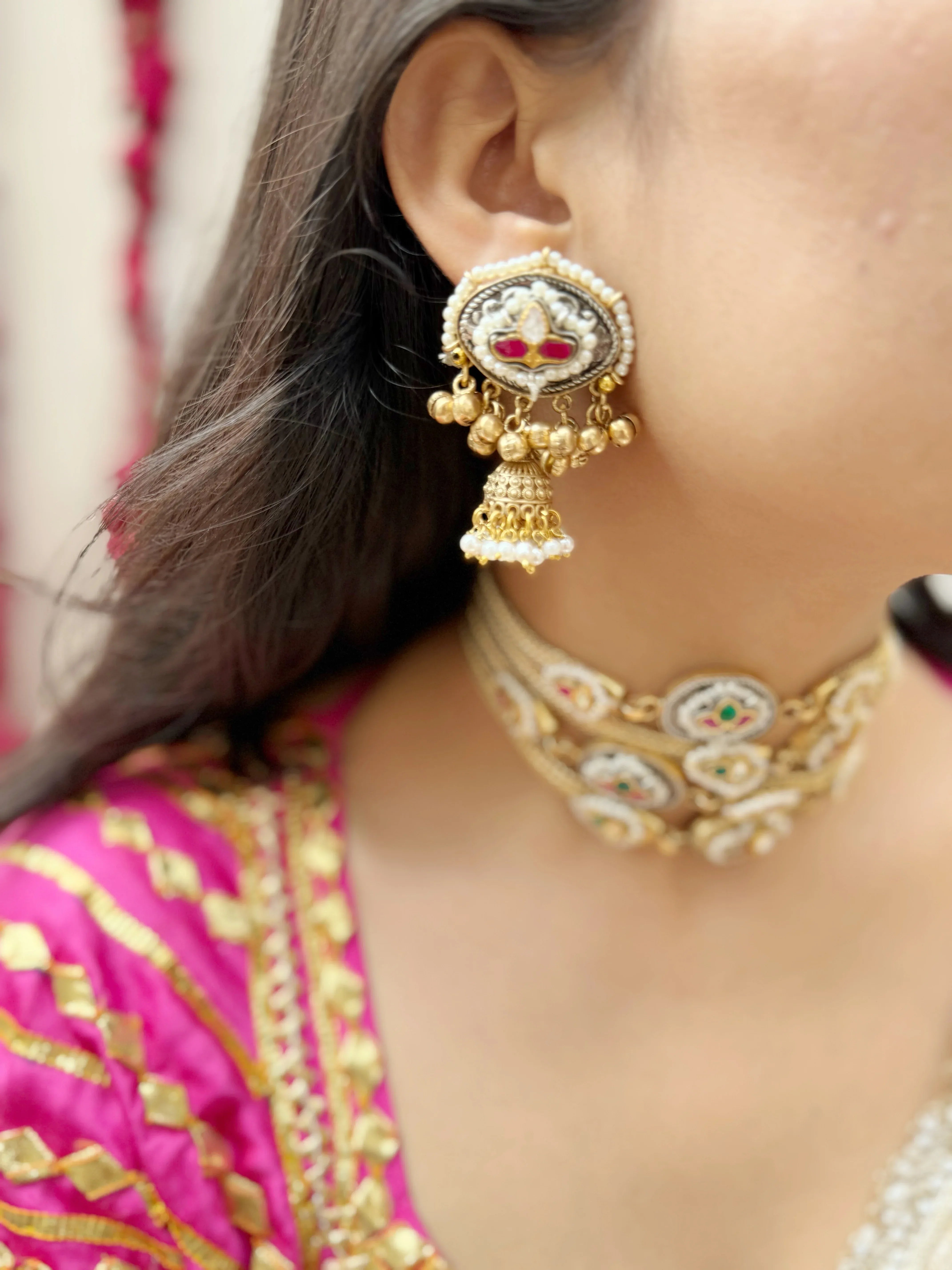 Ru-Ba-Ru Choker Set - Jhaanjhariya