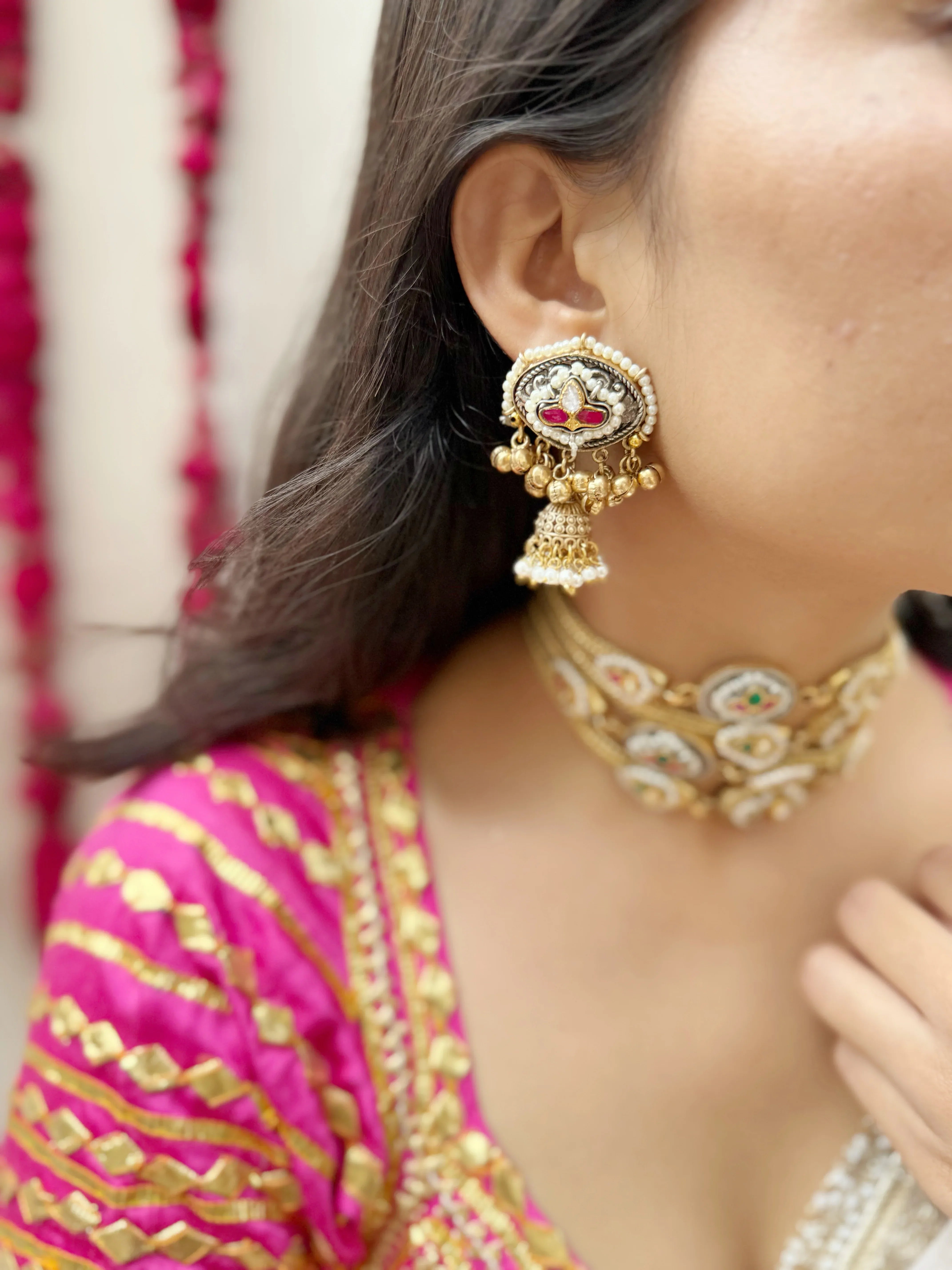 Ru-Ba-Ru Choker Set - Jhaanjhariya