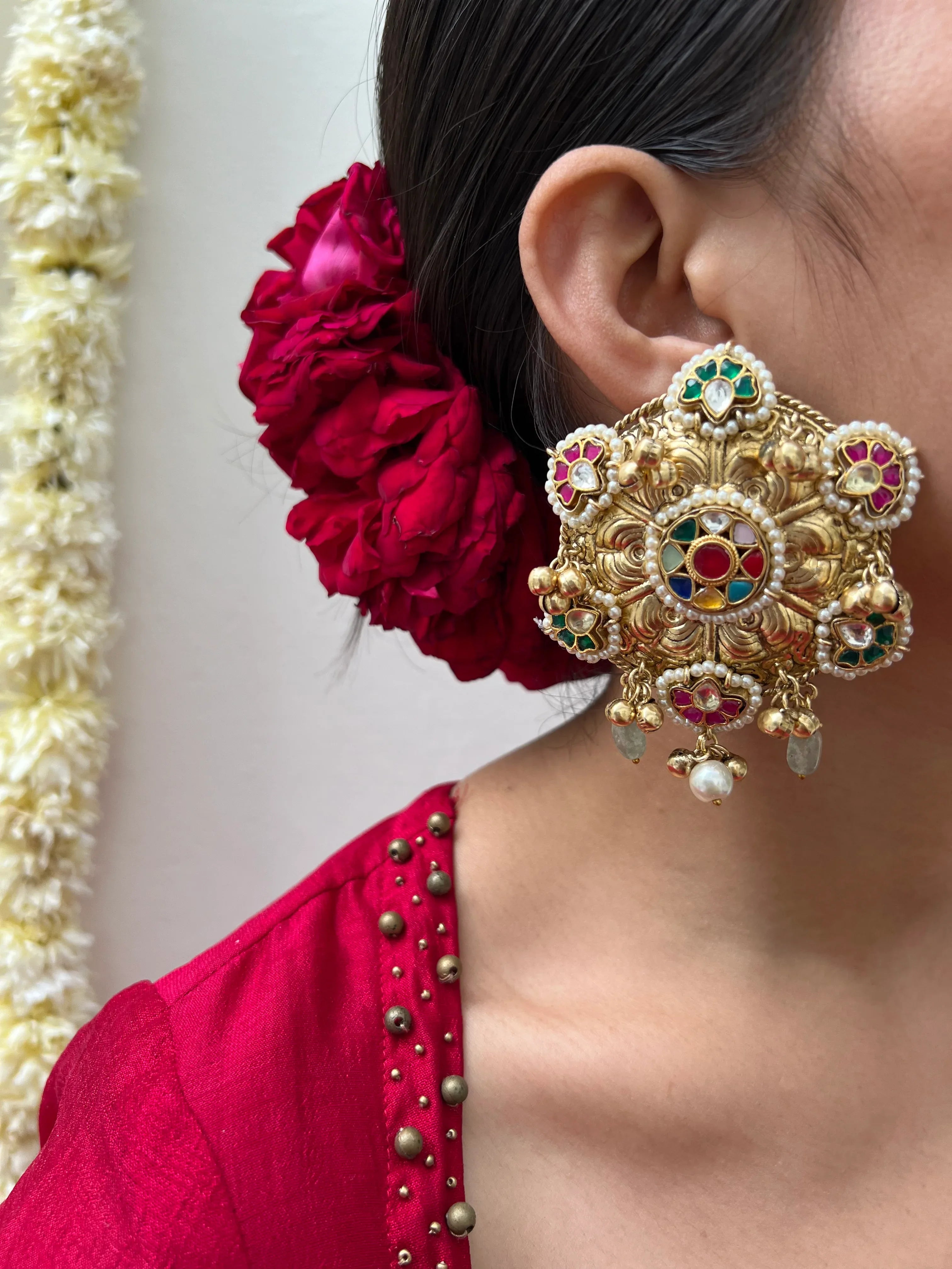Ishq-Ana Oversize Studs - Jhaanjhariya