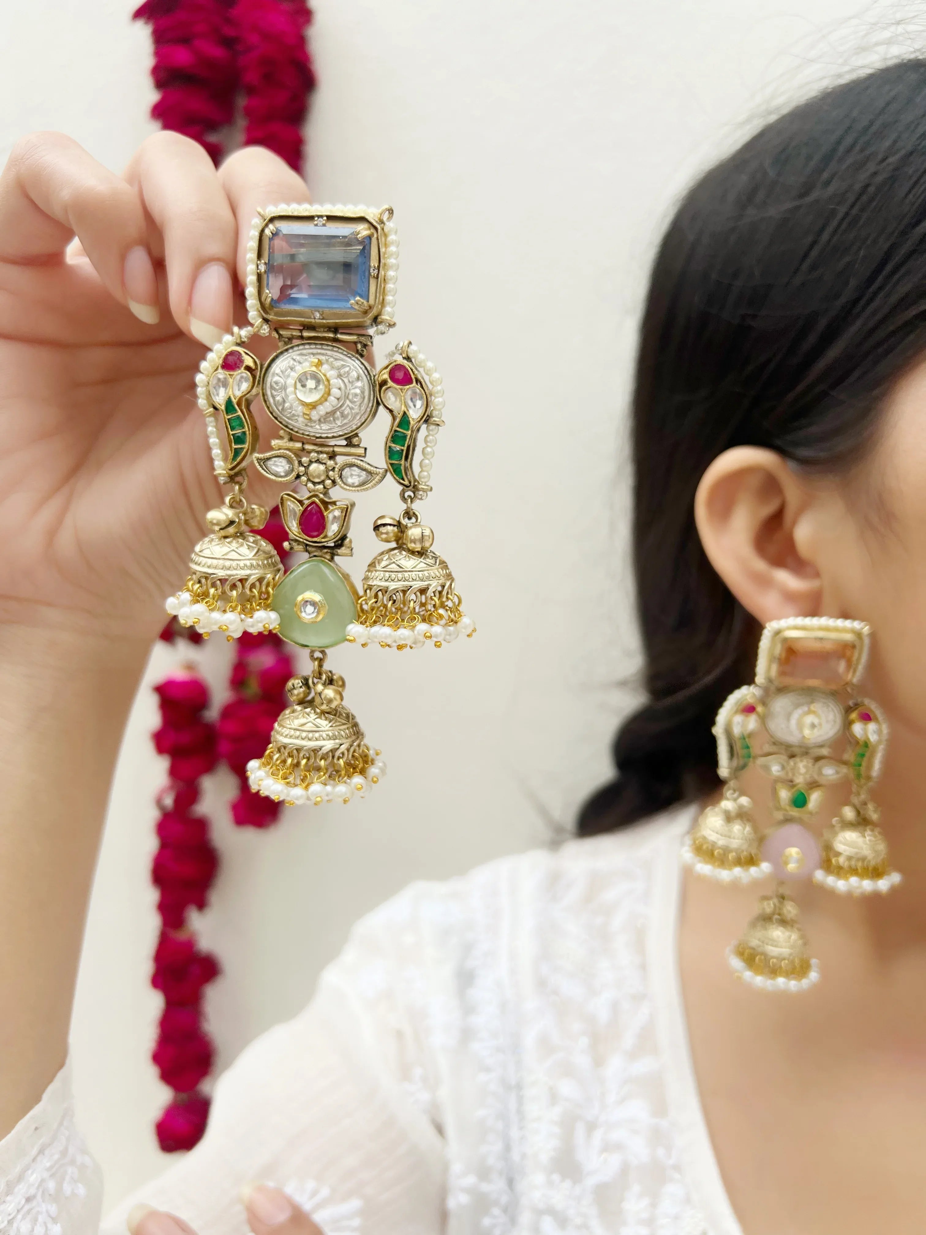 Meera Motif Earring - Jhaanjhariya