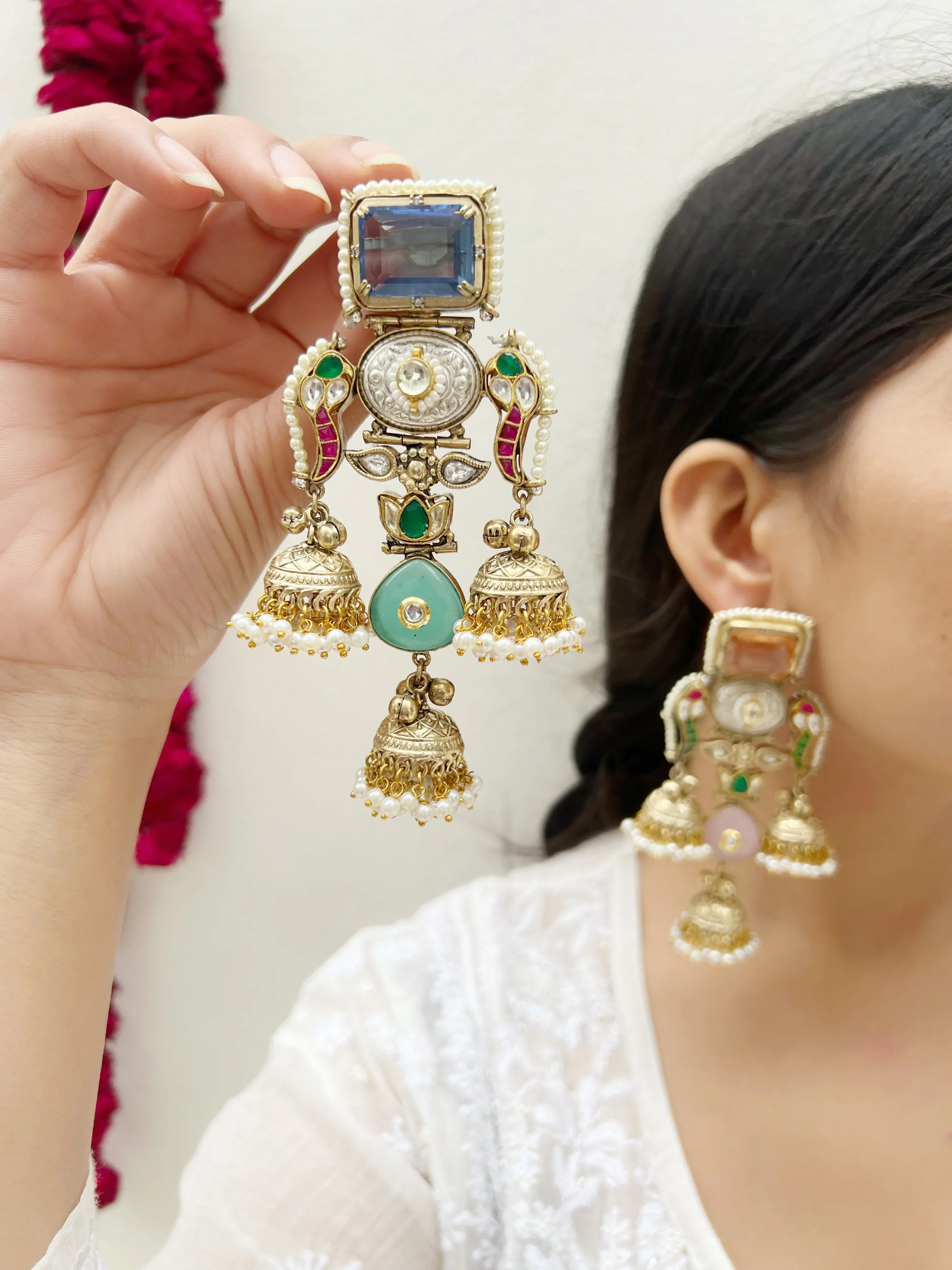 Meera Motif Earring - Jhaanjhariya