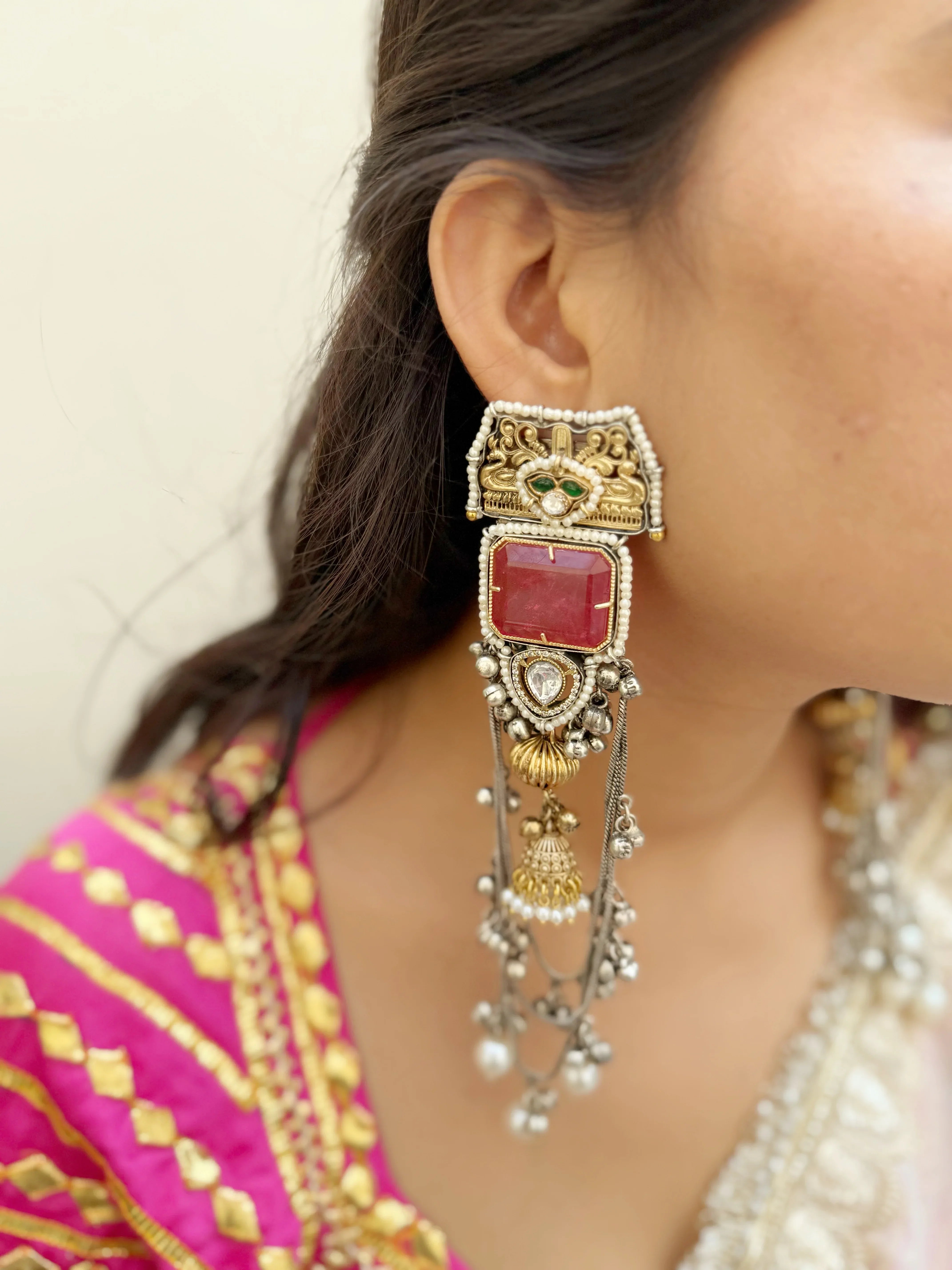 Saqi Kashmiri Earrings - Jhaanjhariya