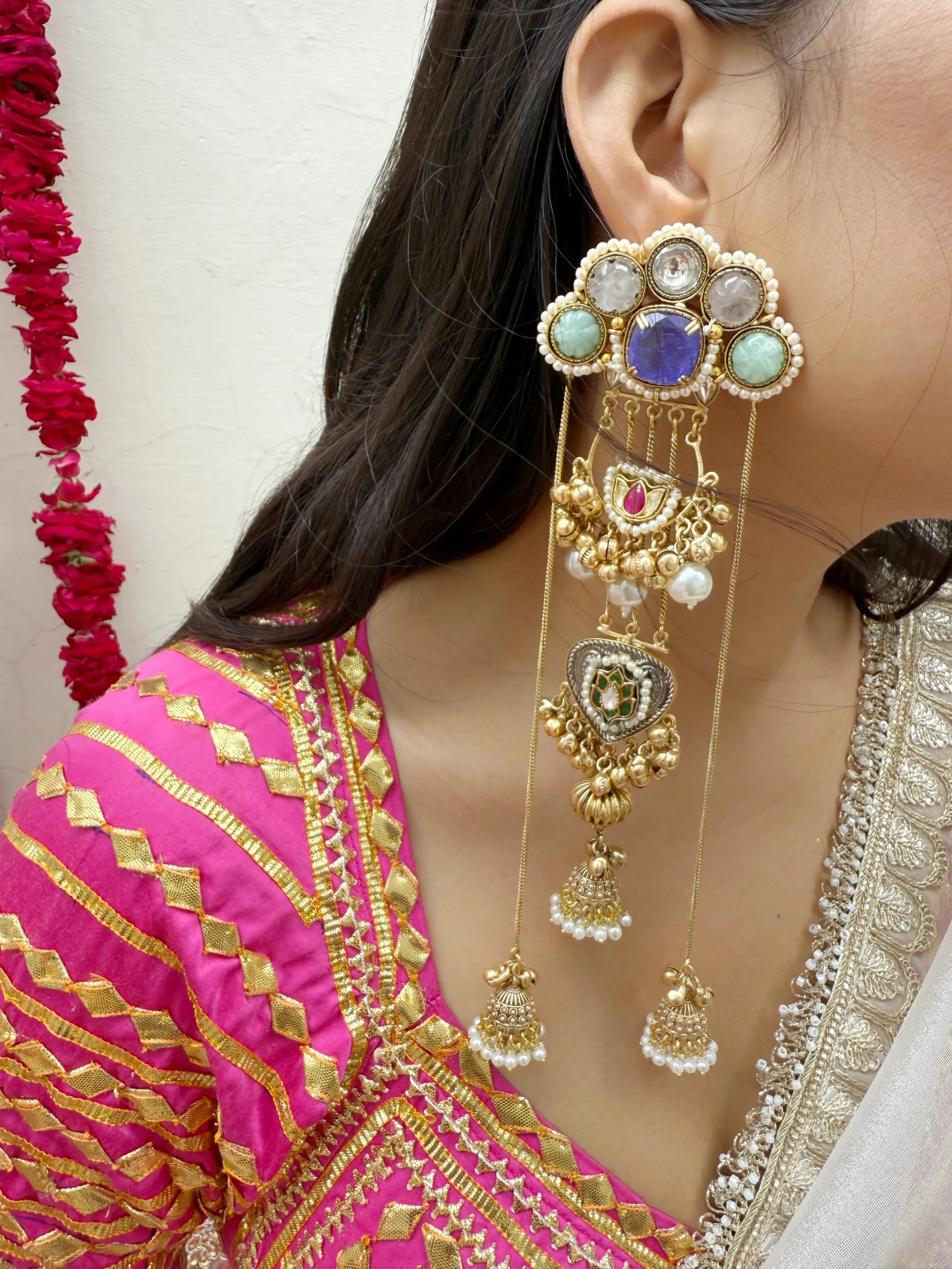 Noor-e-Ishq Kashmiri Earrings - Jhaanjhariya