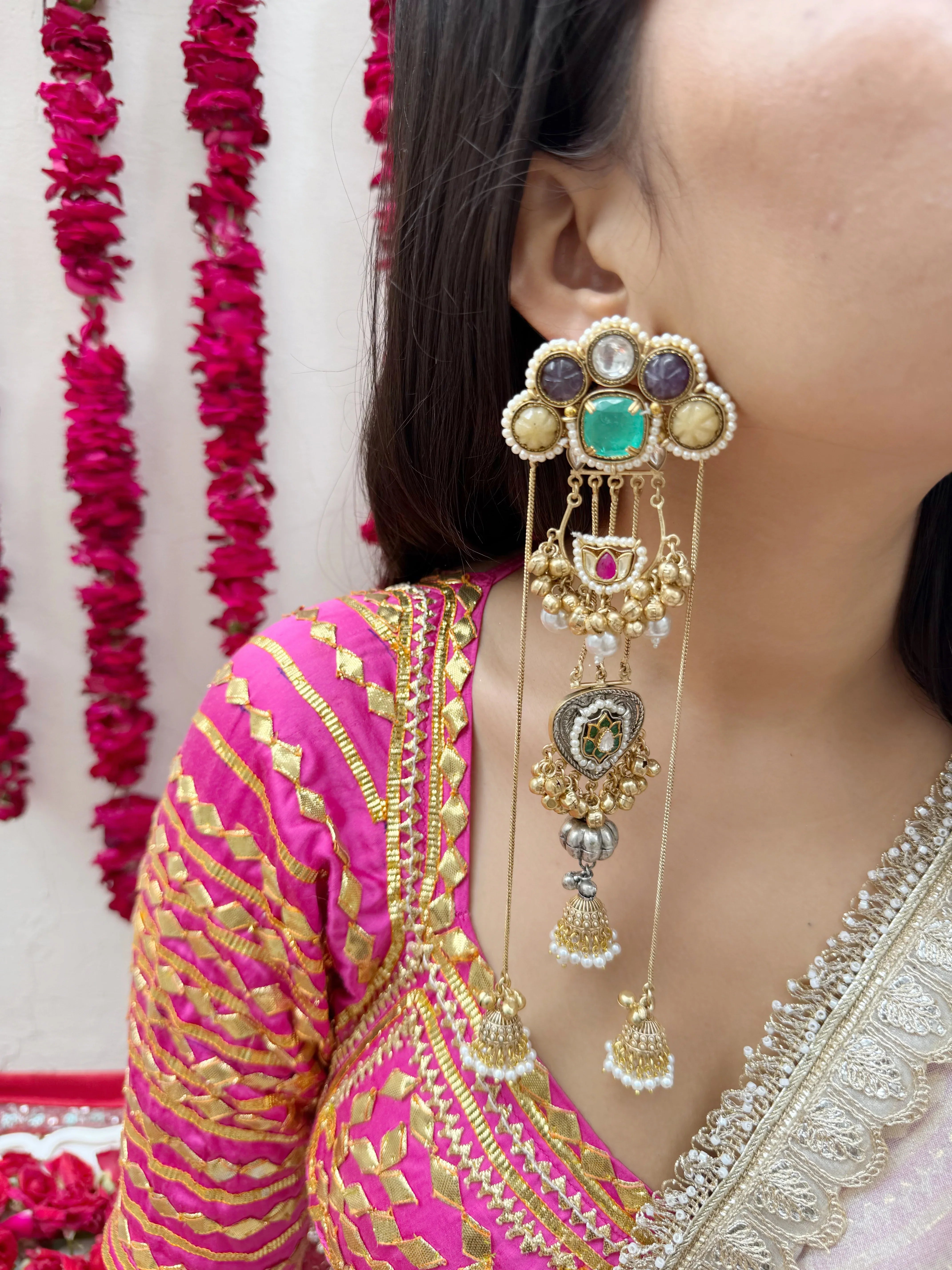 Noor-e-Ishq Kashmiri Earrings - Jhaanjhariya