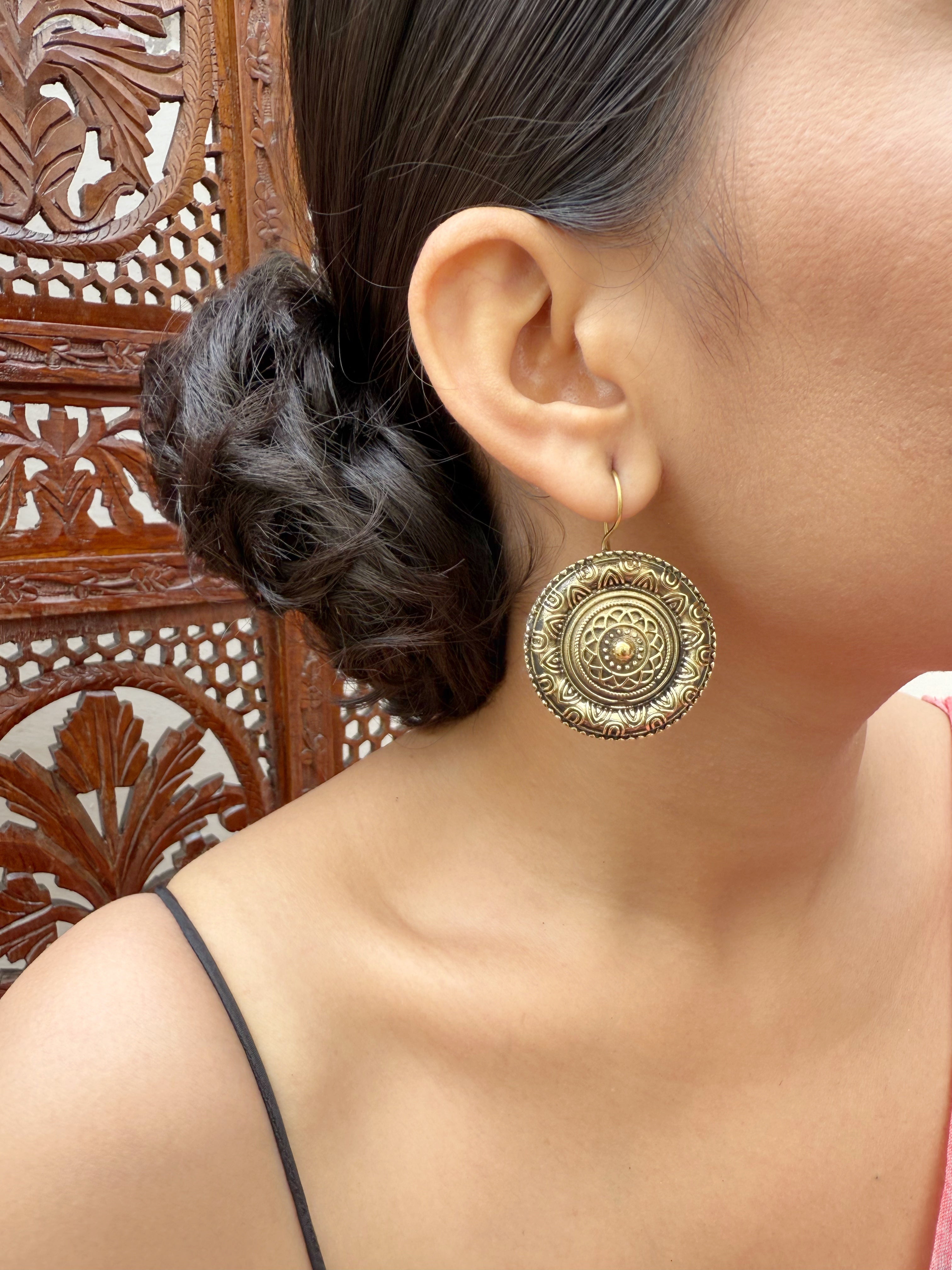 Sona Rangoli Hook Earrings