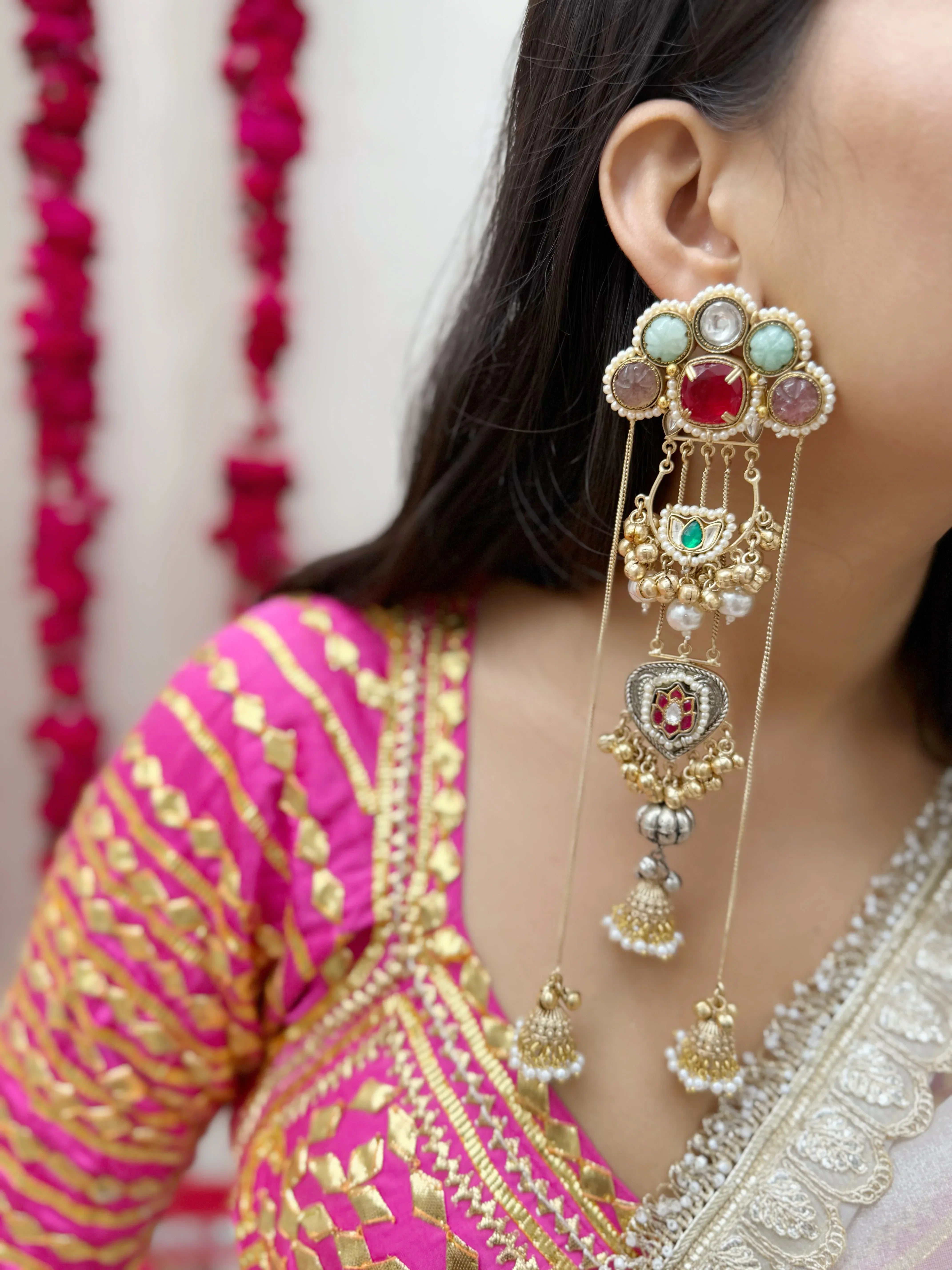 Noor-e-Ishq Kashmiri Earrings - Jhaanjhariya
