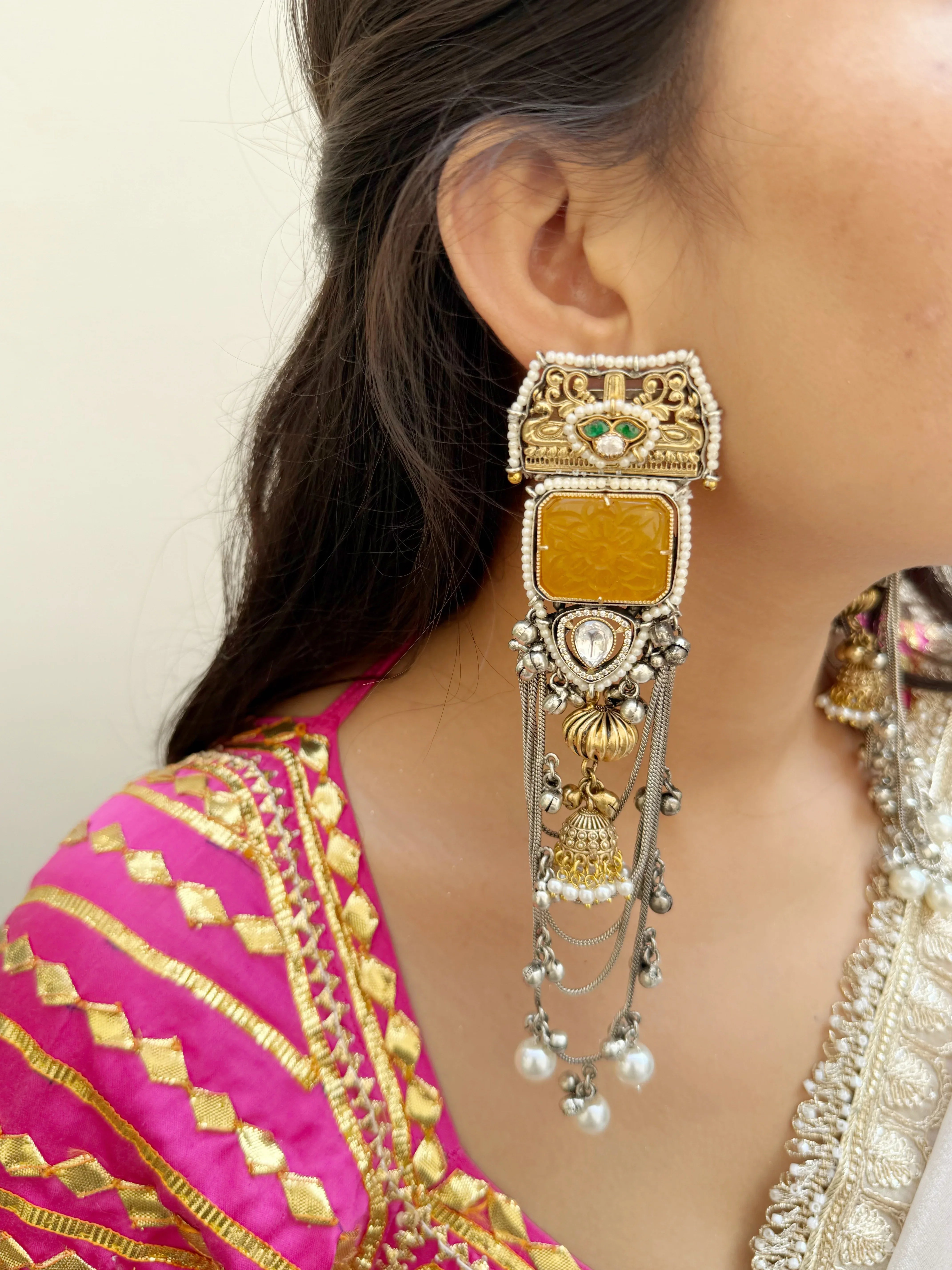 Saqi Kashmiri Earrings - Jhaanjhariya