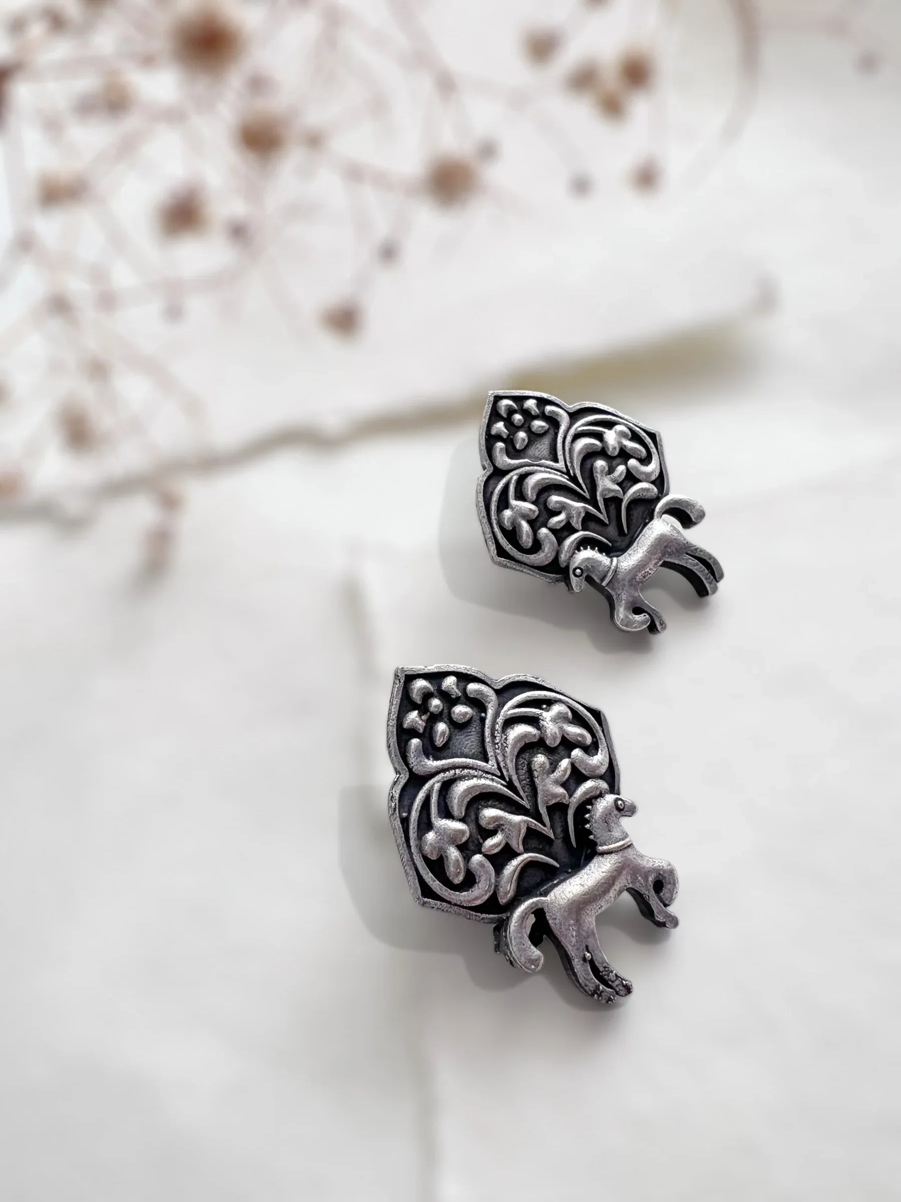 Ashwa Flower Motif Studs - Jhaanjhariya