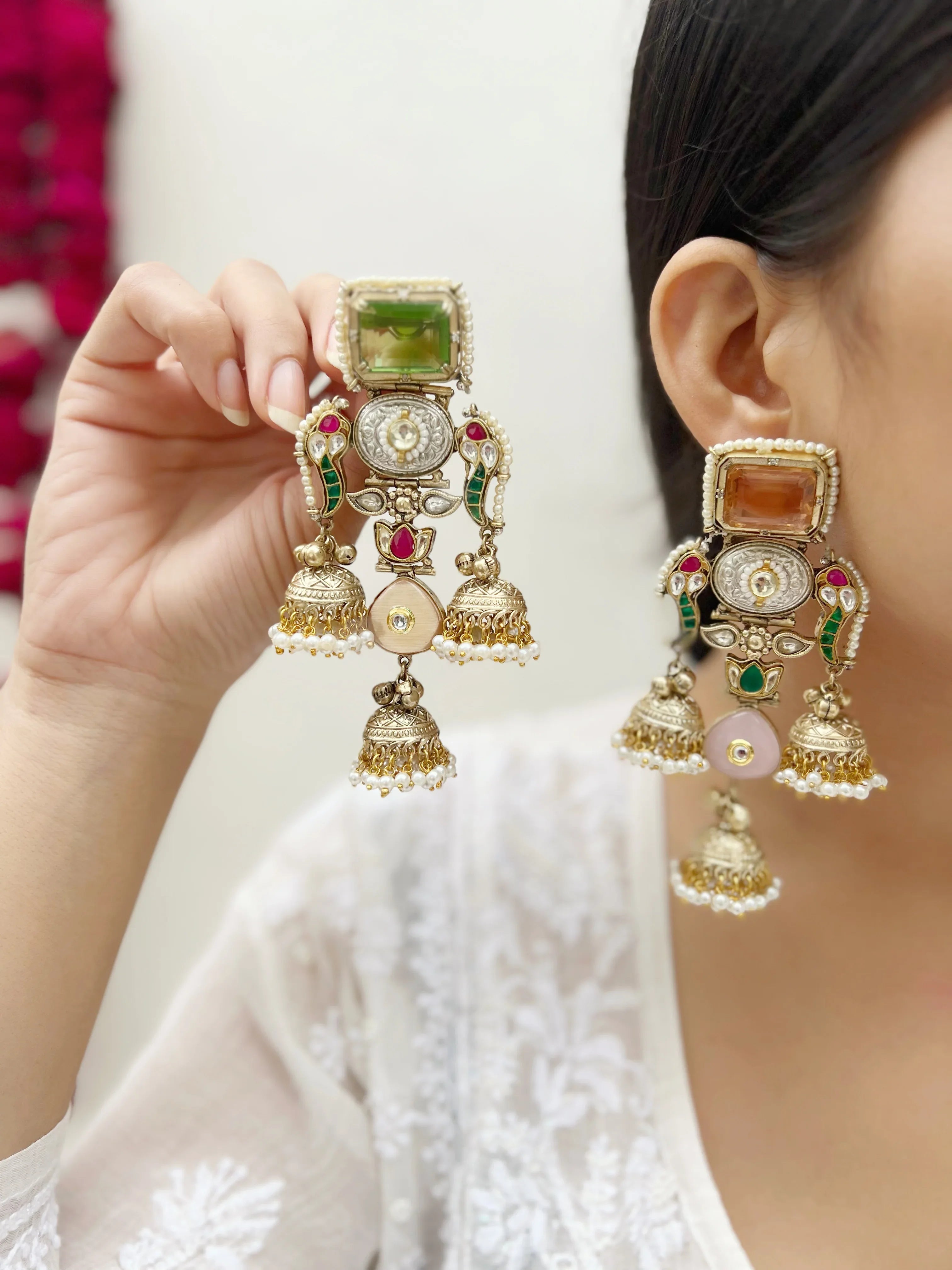 Meera Motif Earring - Jhaanjhariya