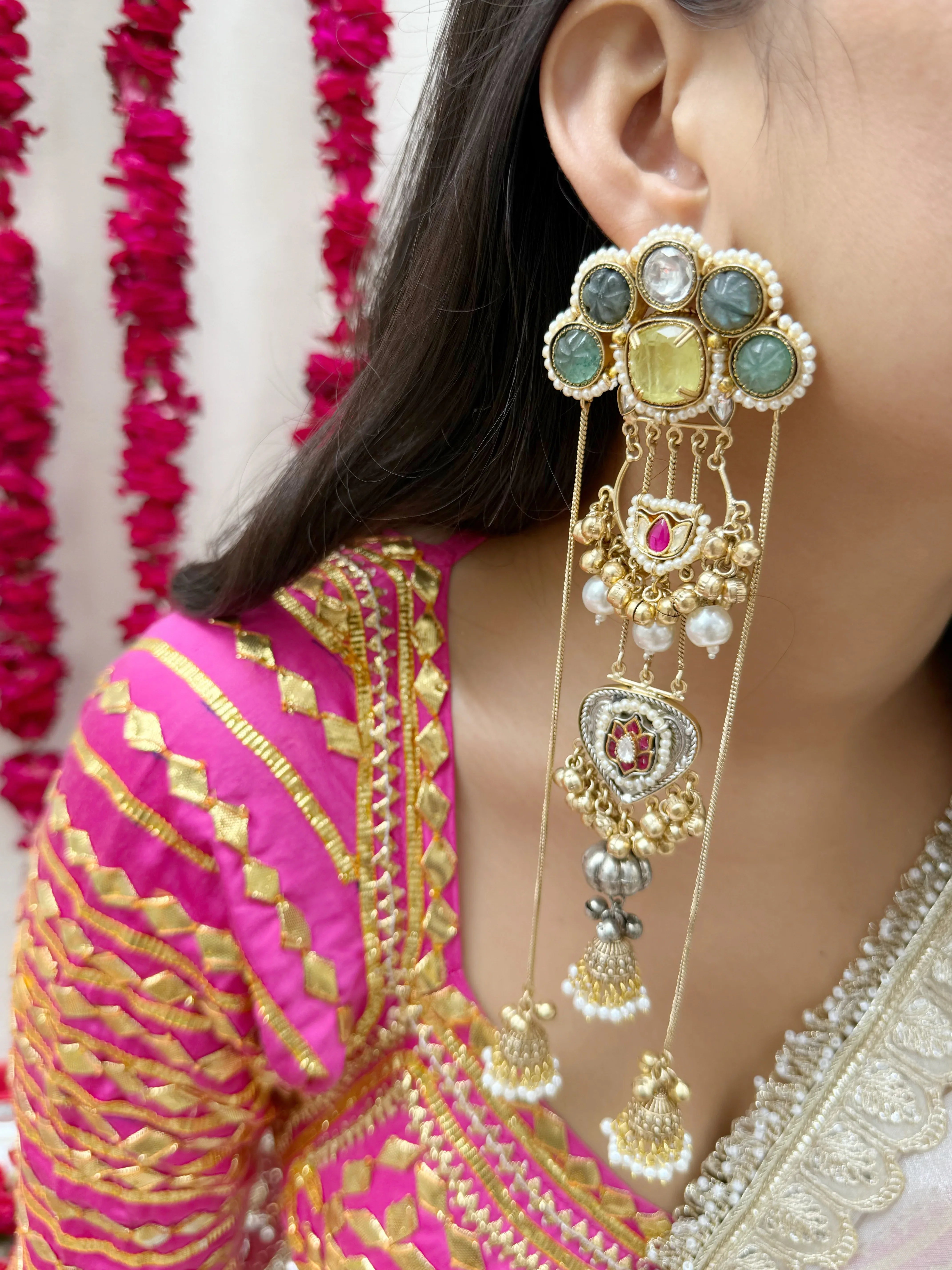 Noor-e-Ishq Kashmiri Earrings - Jhaanjhariya