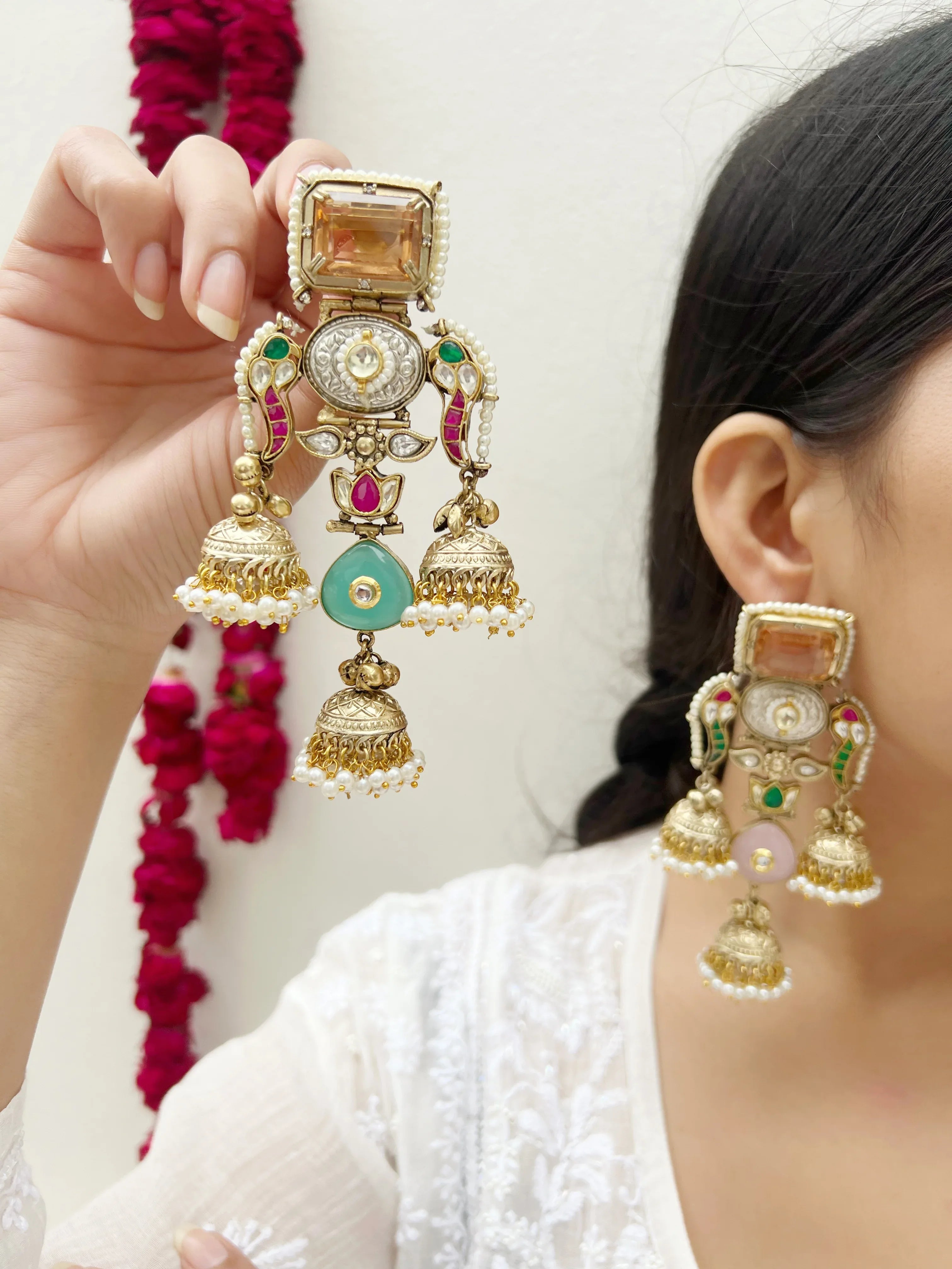 Meera Motif Earring - Jhaanjhariya