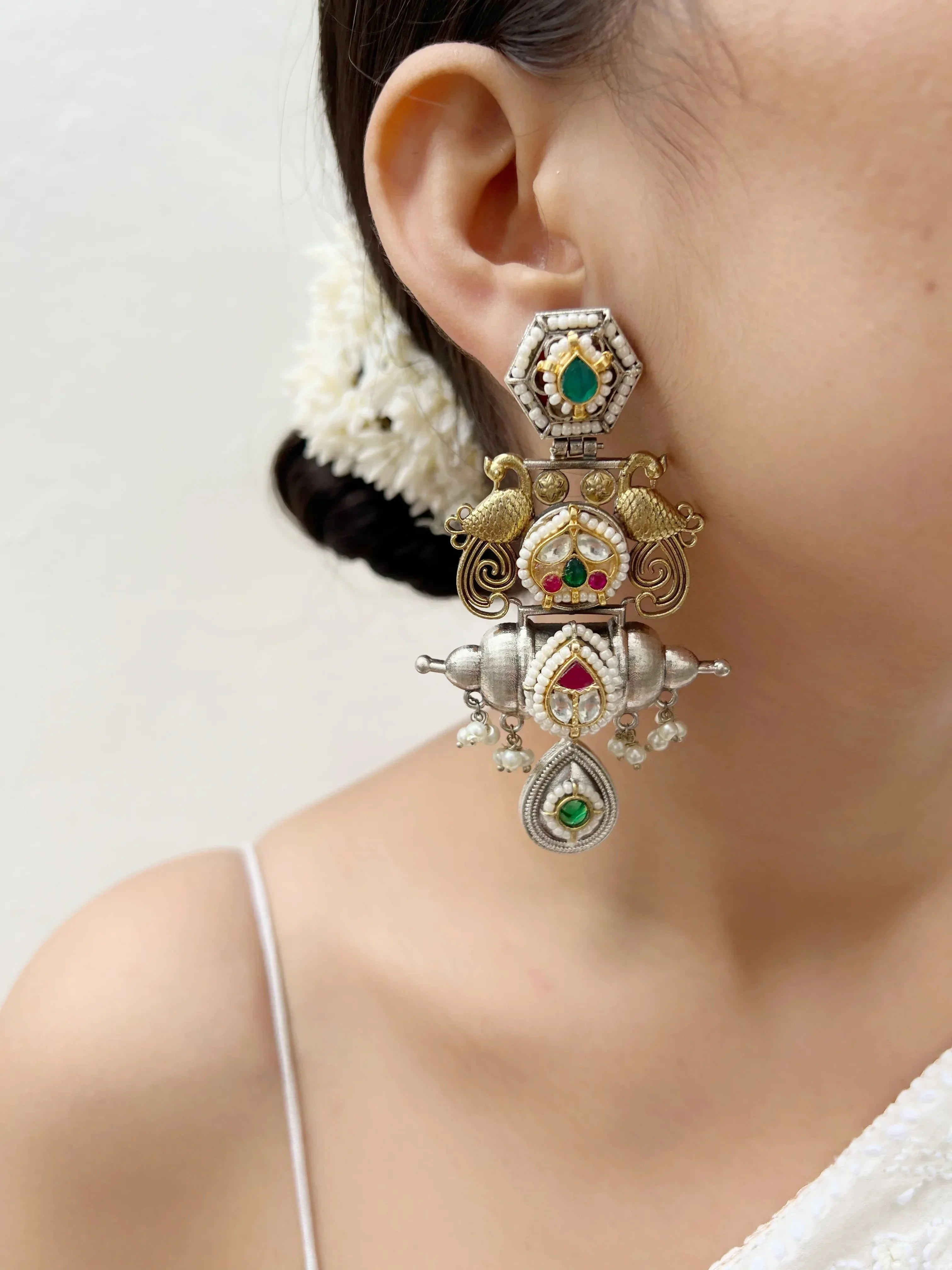 Chaand Saaz Fusion Danglers - Jhaanjhariya