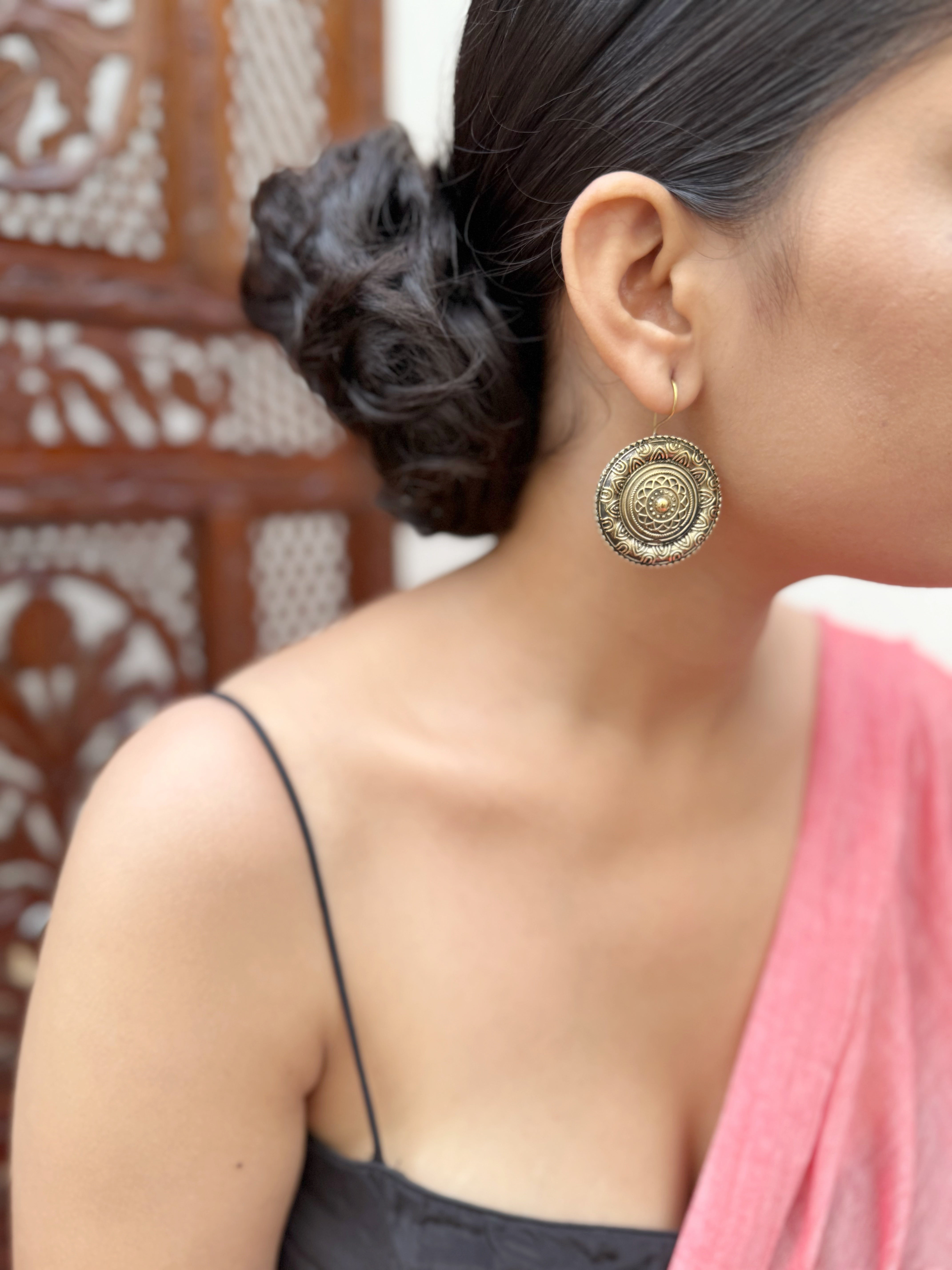 Sona Rangoli Hook Earrings