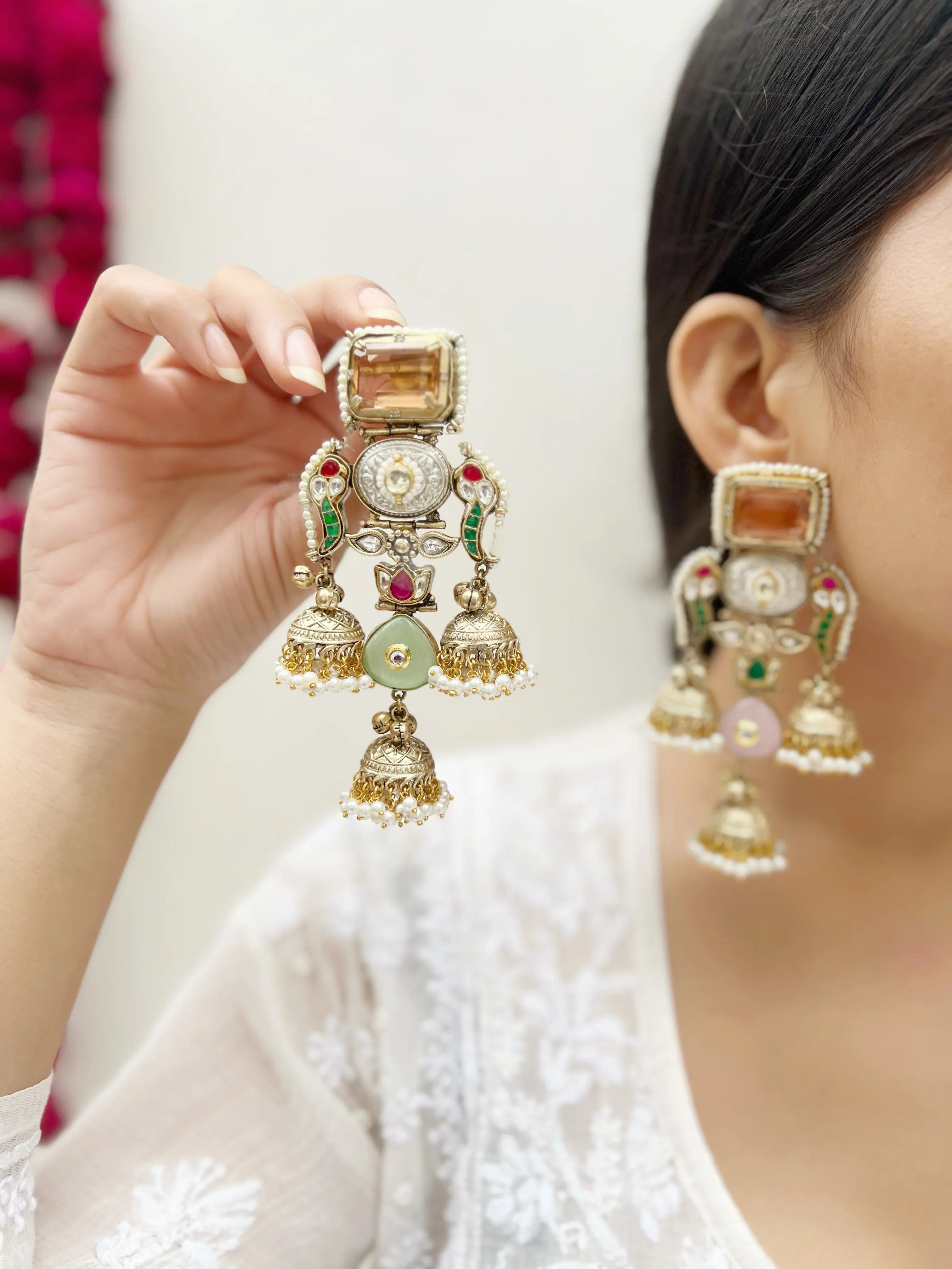 Meera Motif Earring - Jhaanjhariya