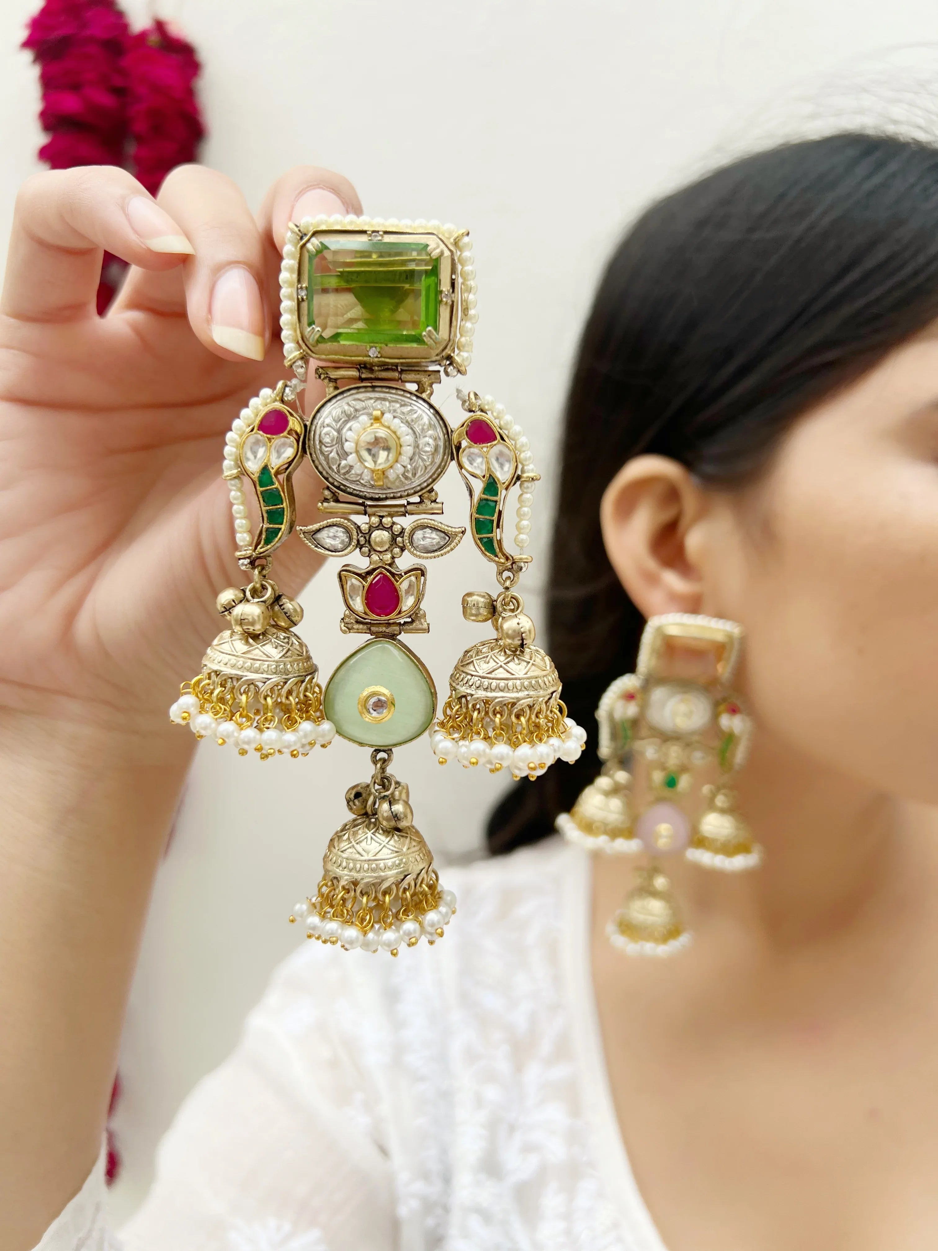 Meera Motif Earring - Jhaanjhariya