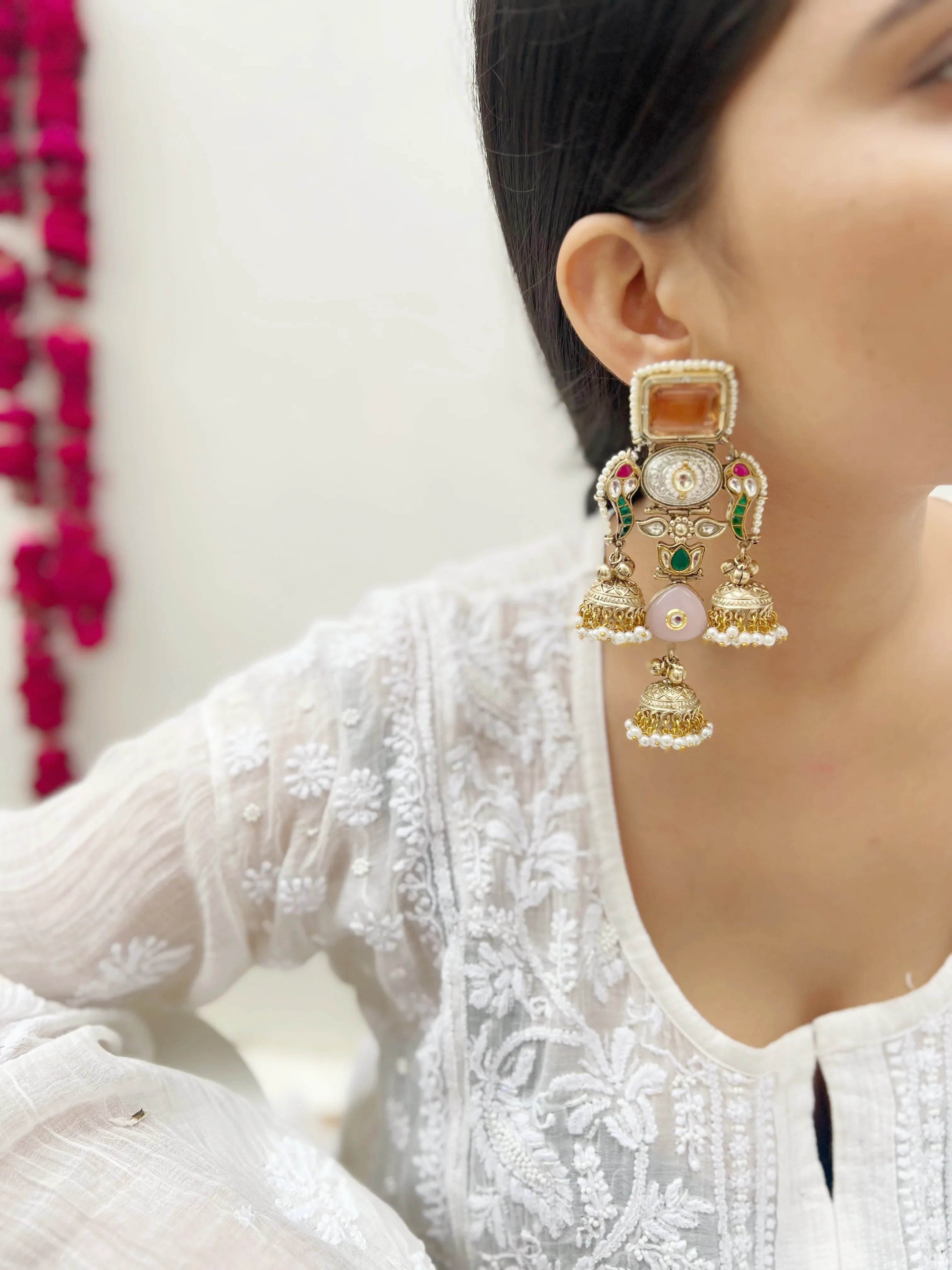 Meera Motif Earring - Jhaanjhariya