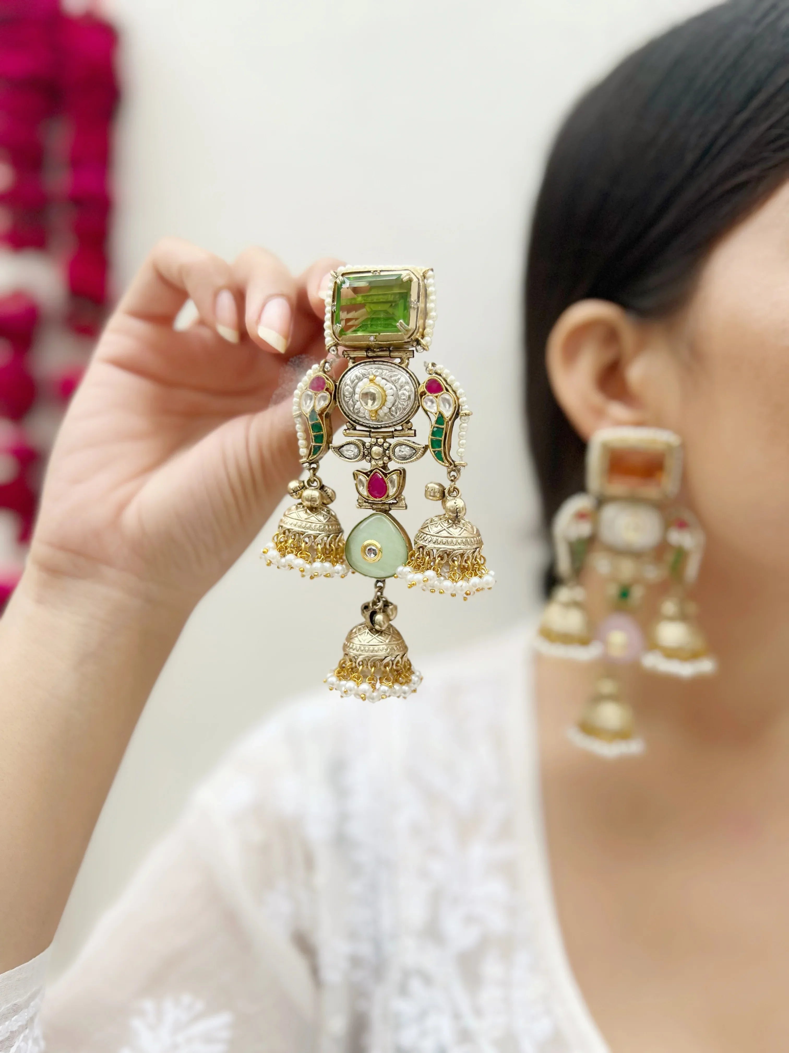 Meera Motif Earring - Jhaanjhariya