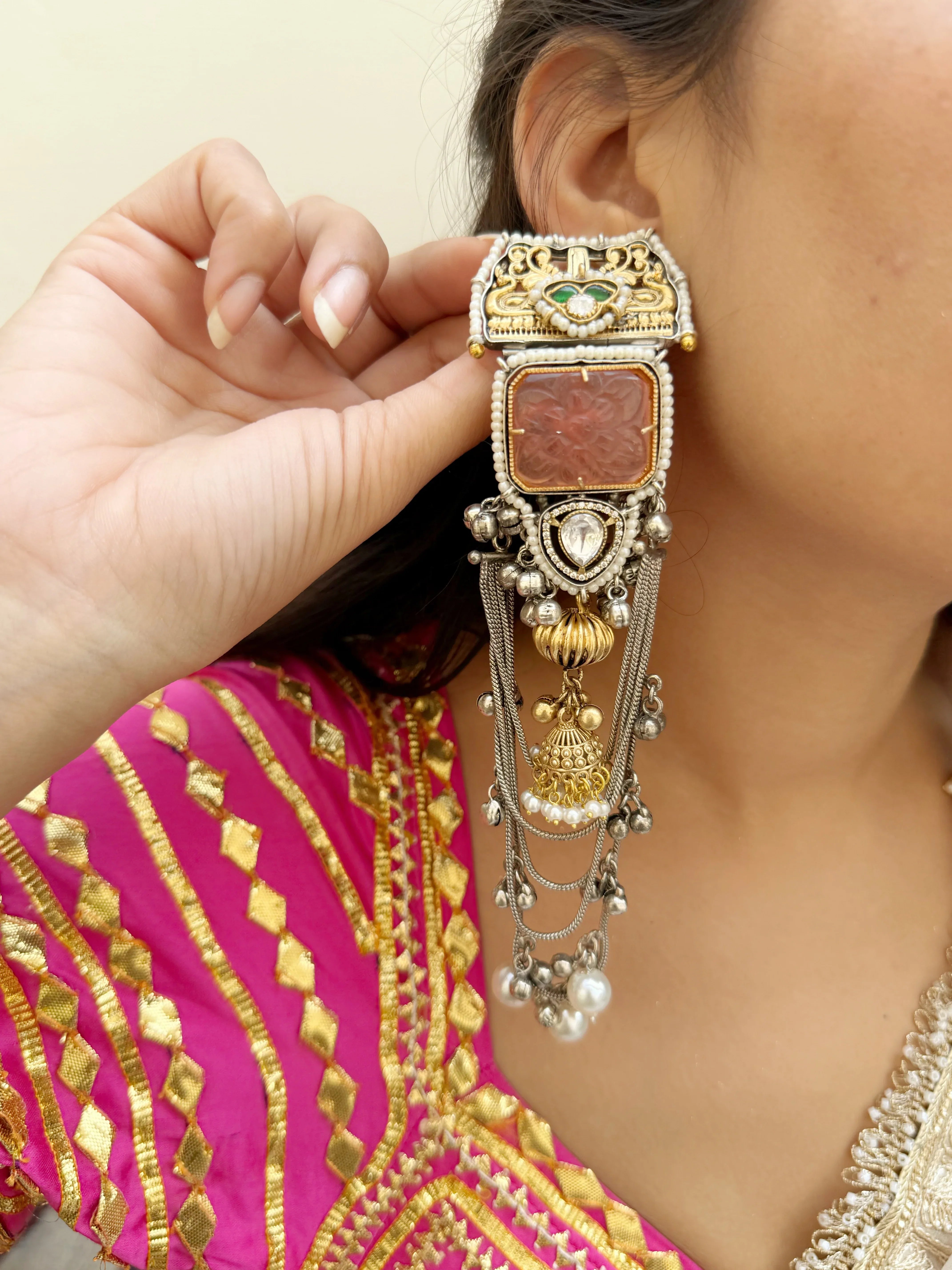 Saqi Kashmiri Earrings - Jhaanjhariya
