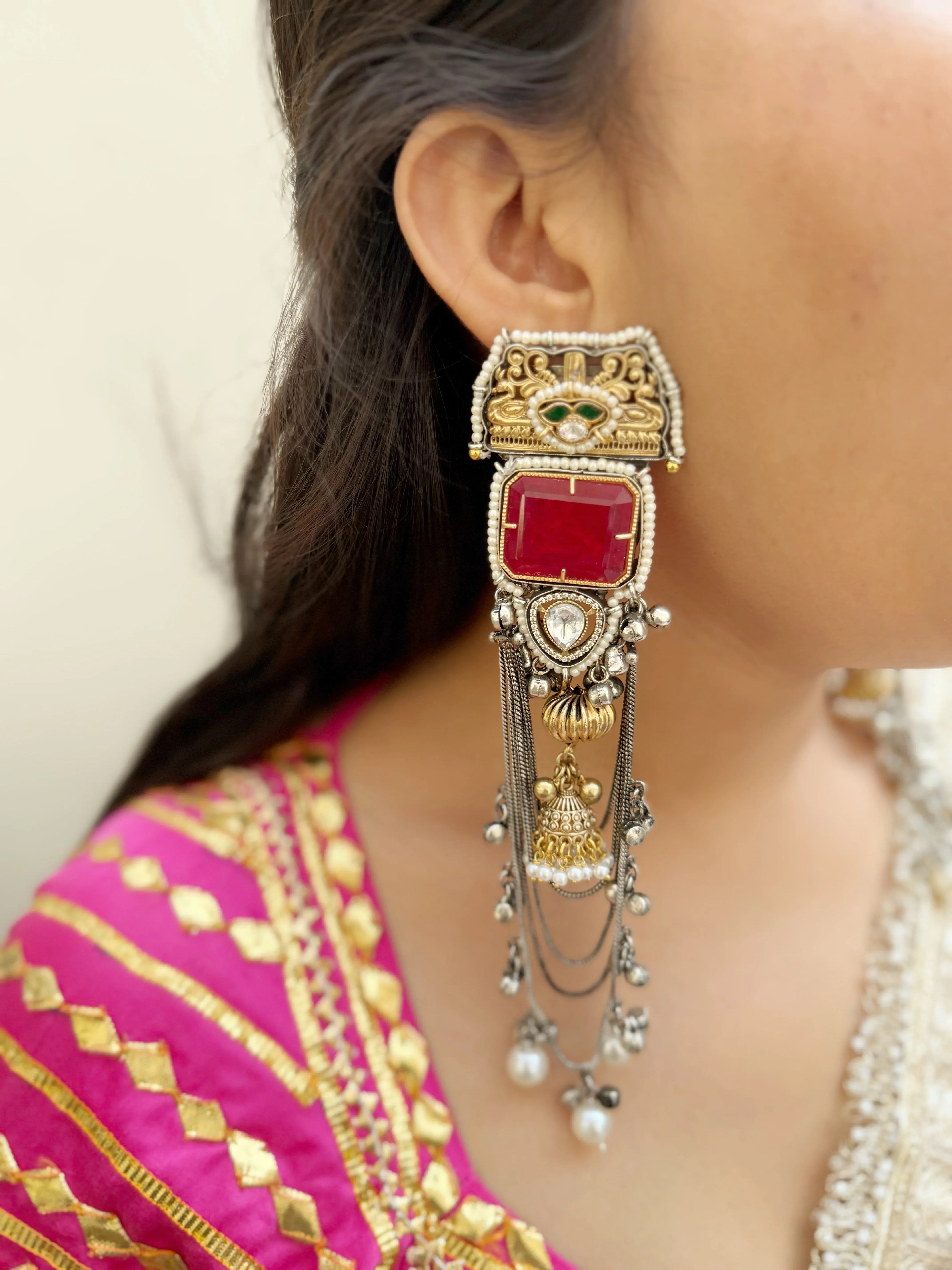 Saqi Kashmiri Earrings - Jhaanjhariya