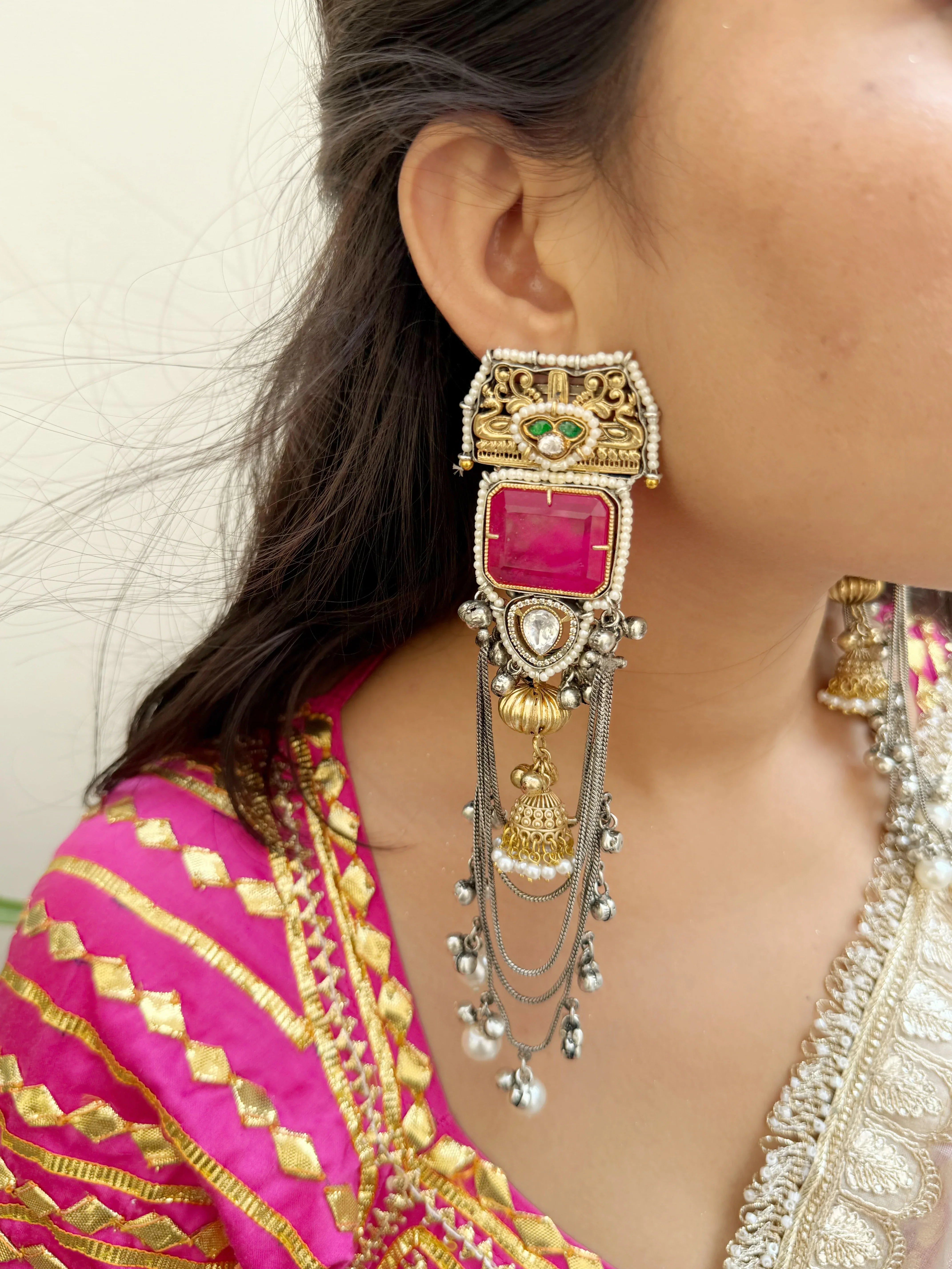 Saqi Kashmiri Earrings - Jhaanjhariya