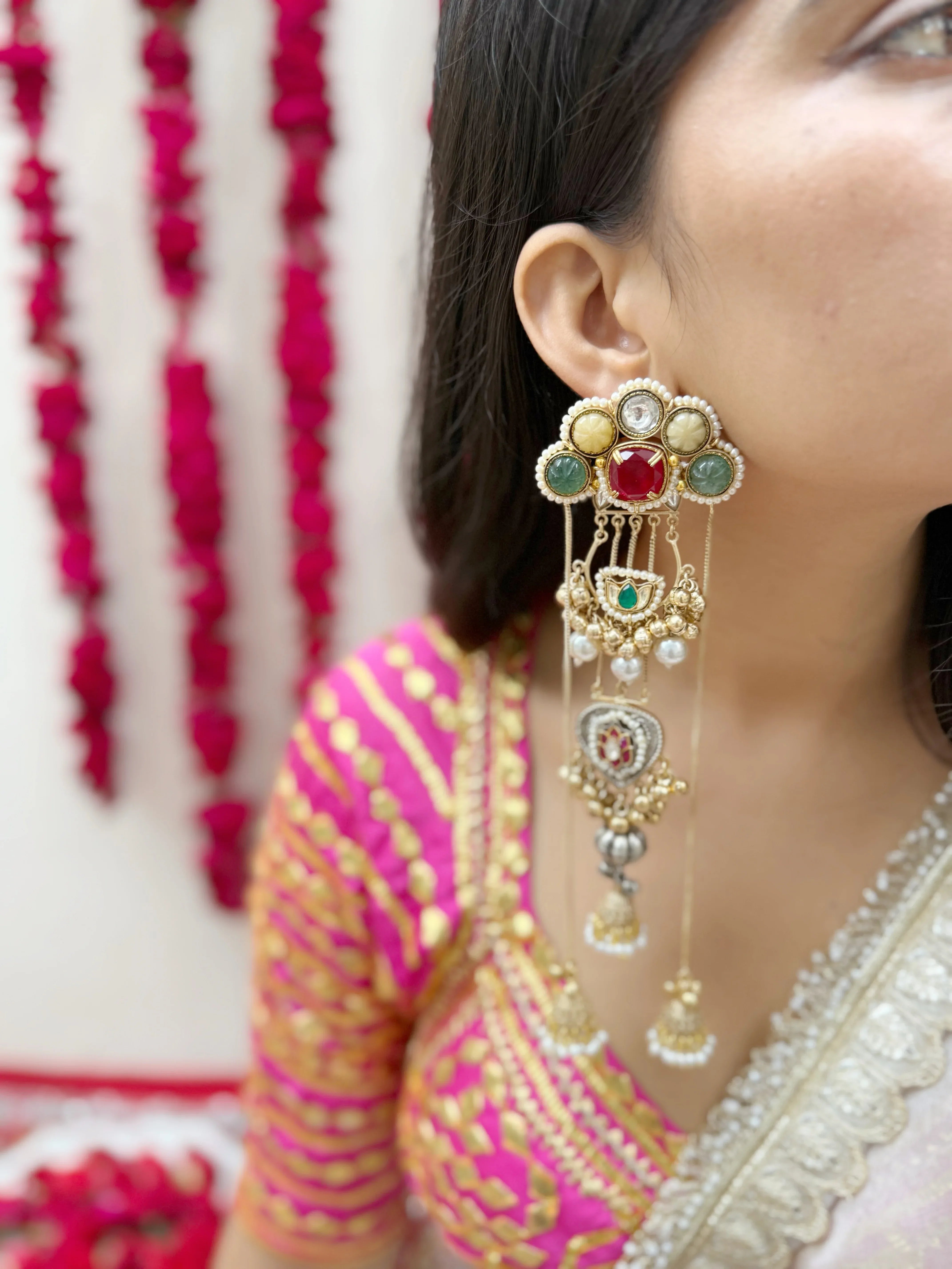 Noor-e-Ishq Kashmiri Earrings - Jhaanjhariya