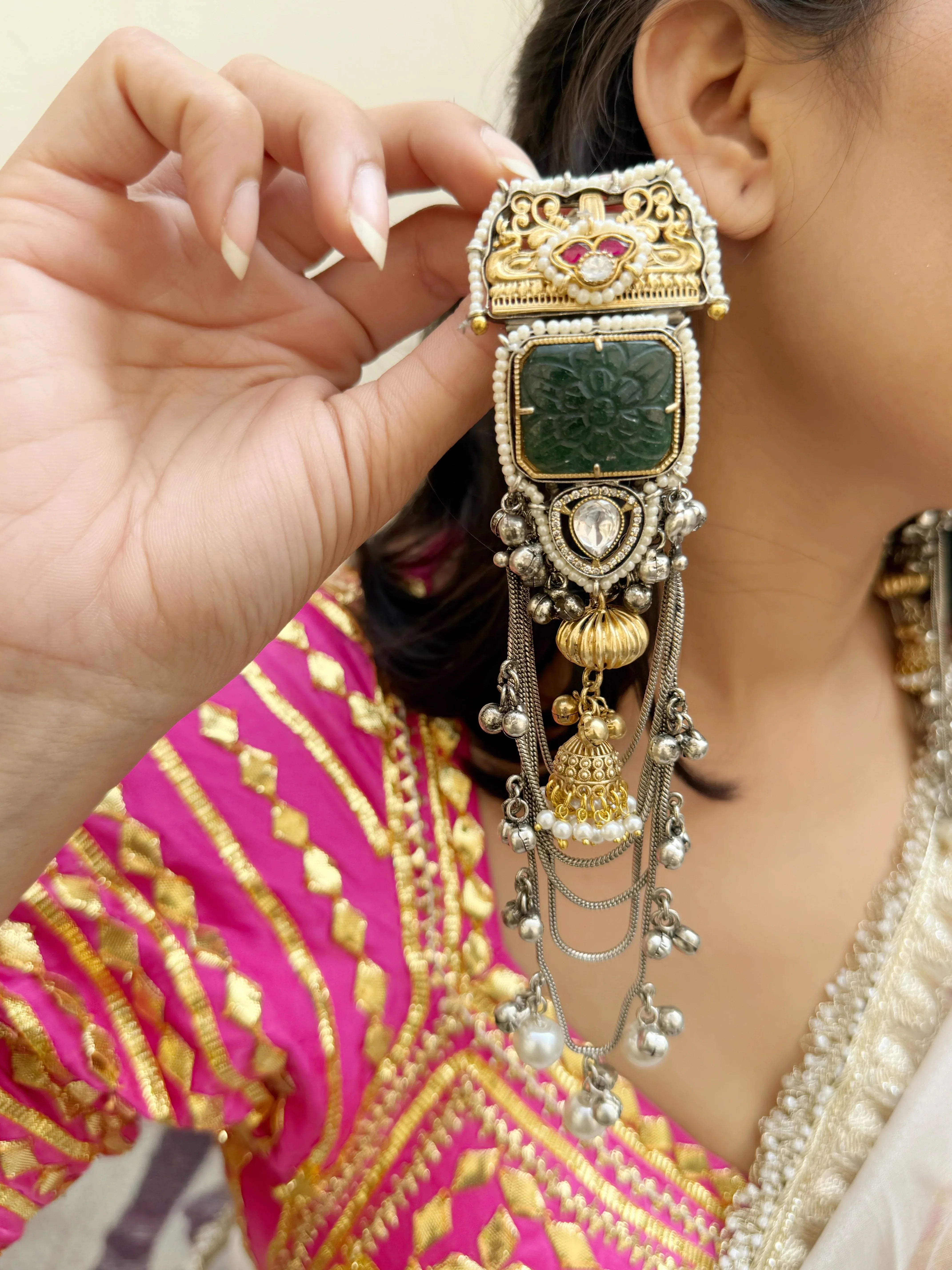 Saqi Kashmiri Earrings - Jhaanjhariya