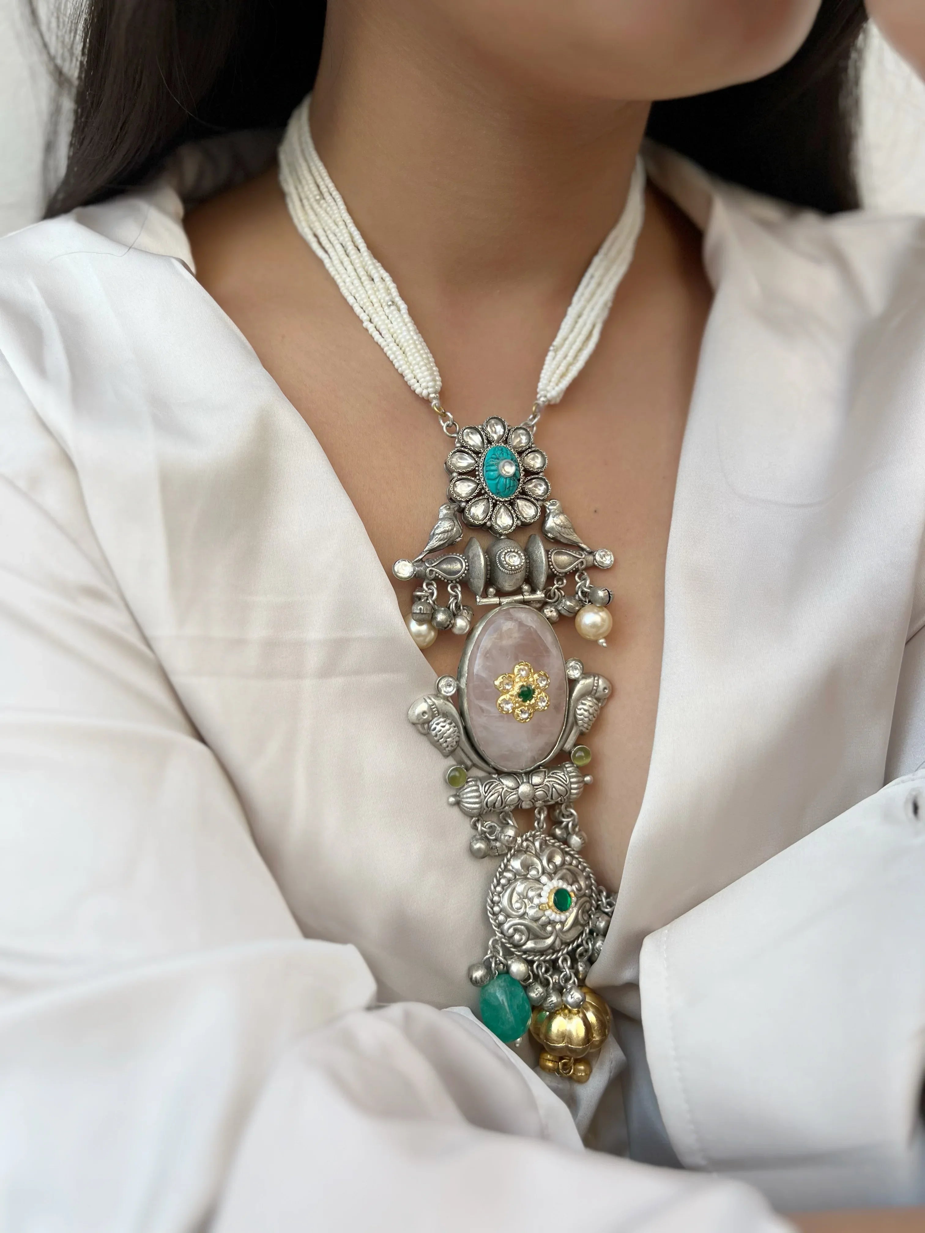 Mahnur Long Necklace - Jhaanjhariya