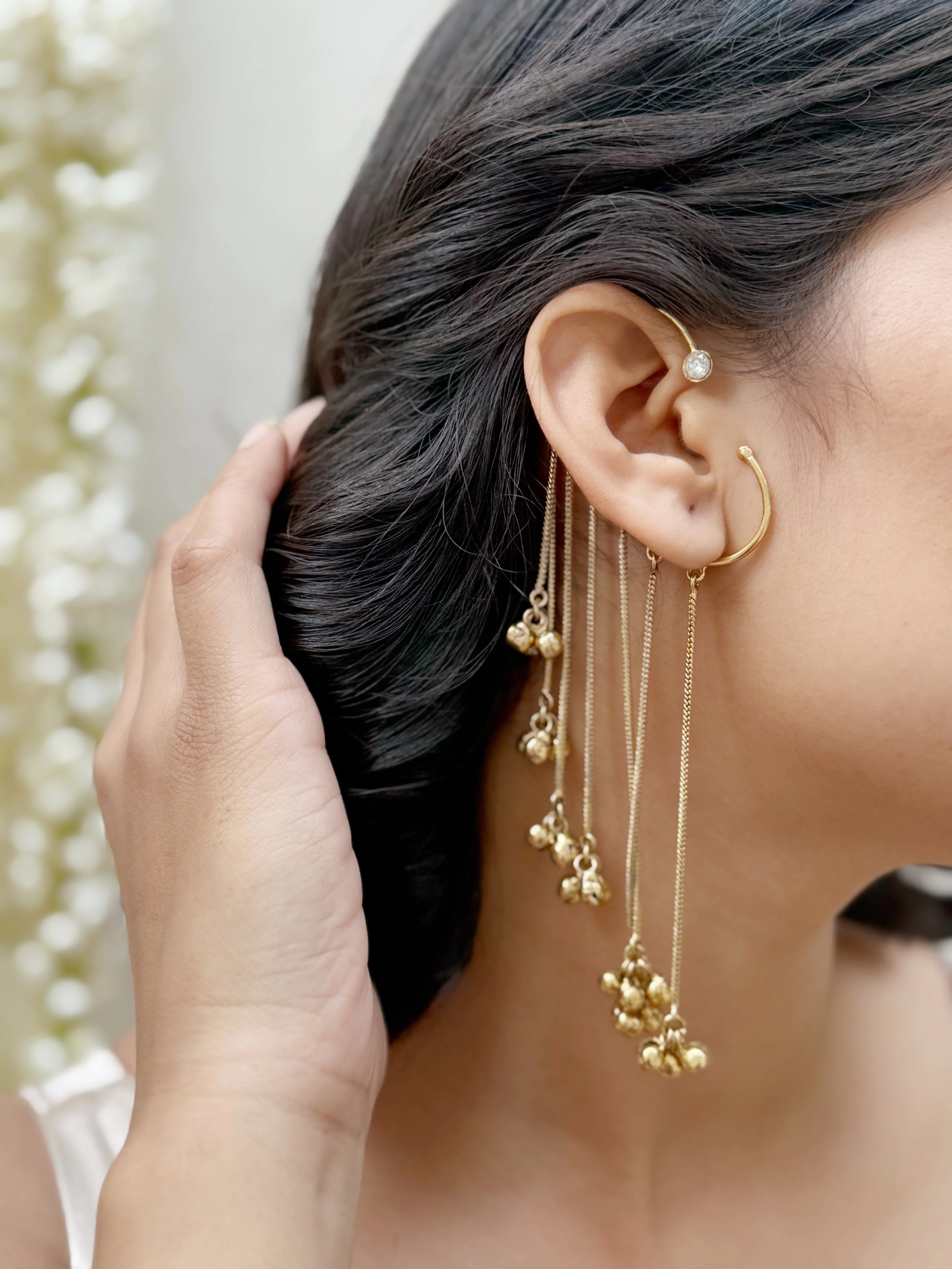 Waterfall Ghungroo Earcuffs (SET OF TWO) - Jhaanjhariya