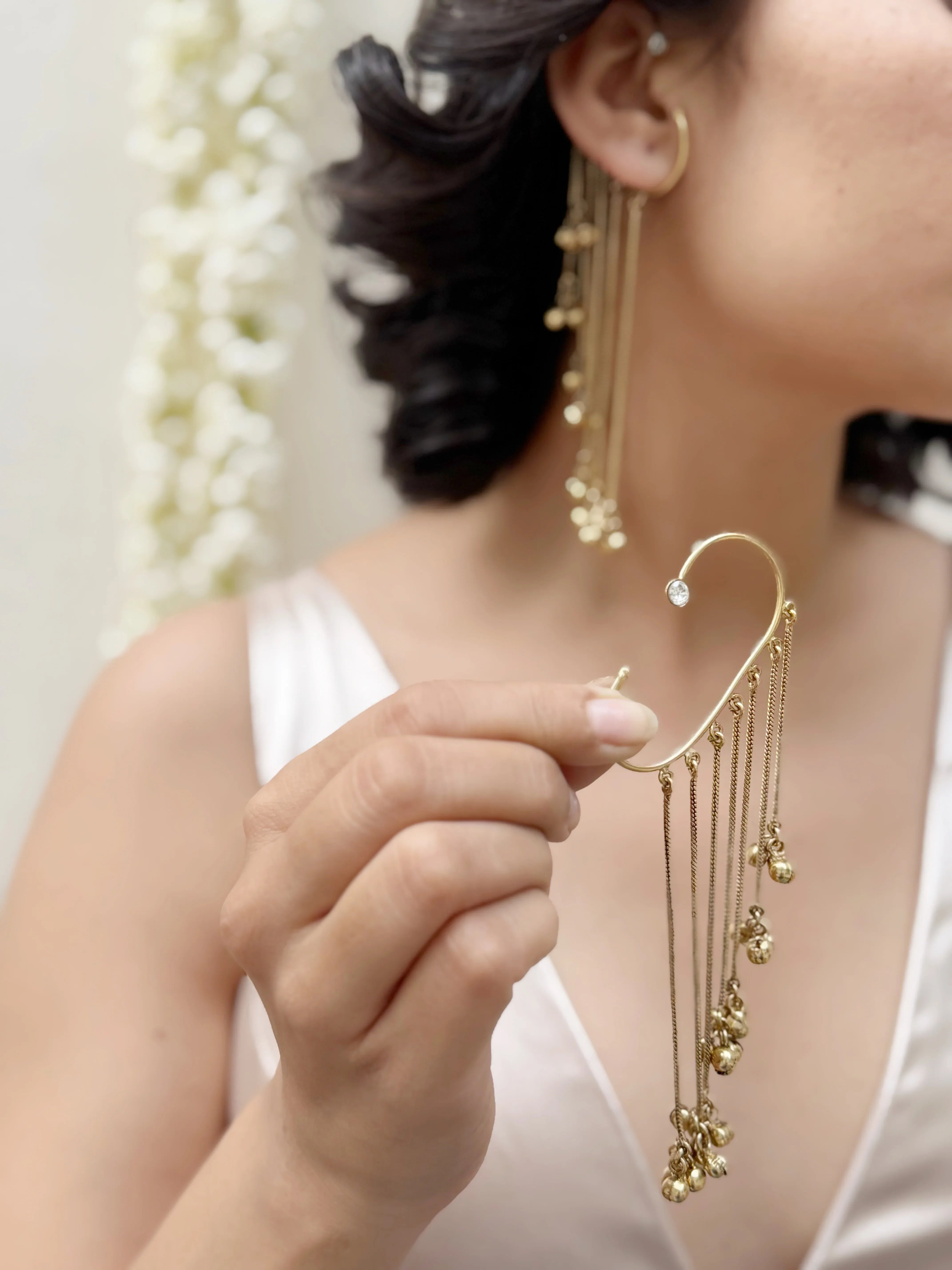 Waterfall Ghungroo Earcuffs (SET OF TWO) - Jhaanjhariya