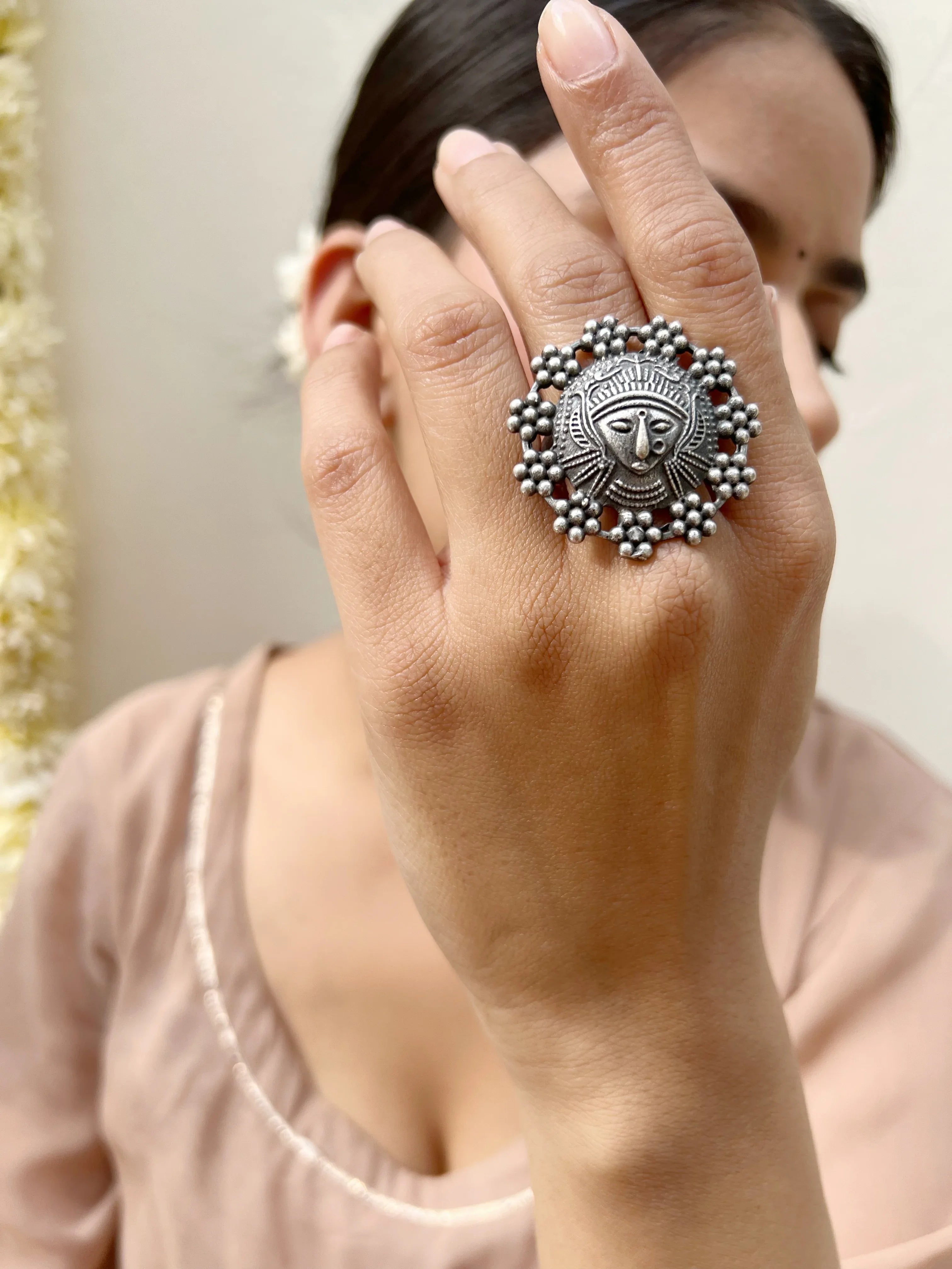 Durga flower Ring - Jhaanjhariya