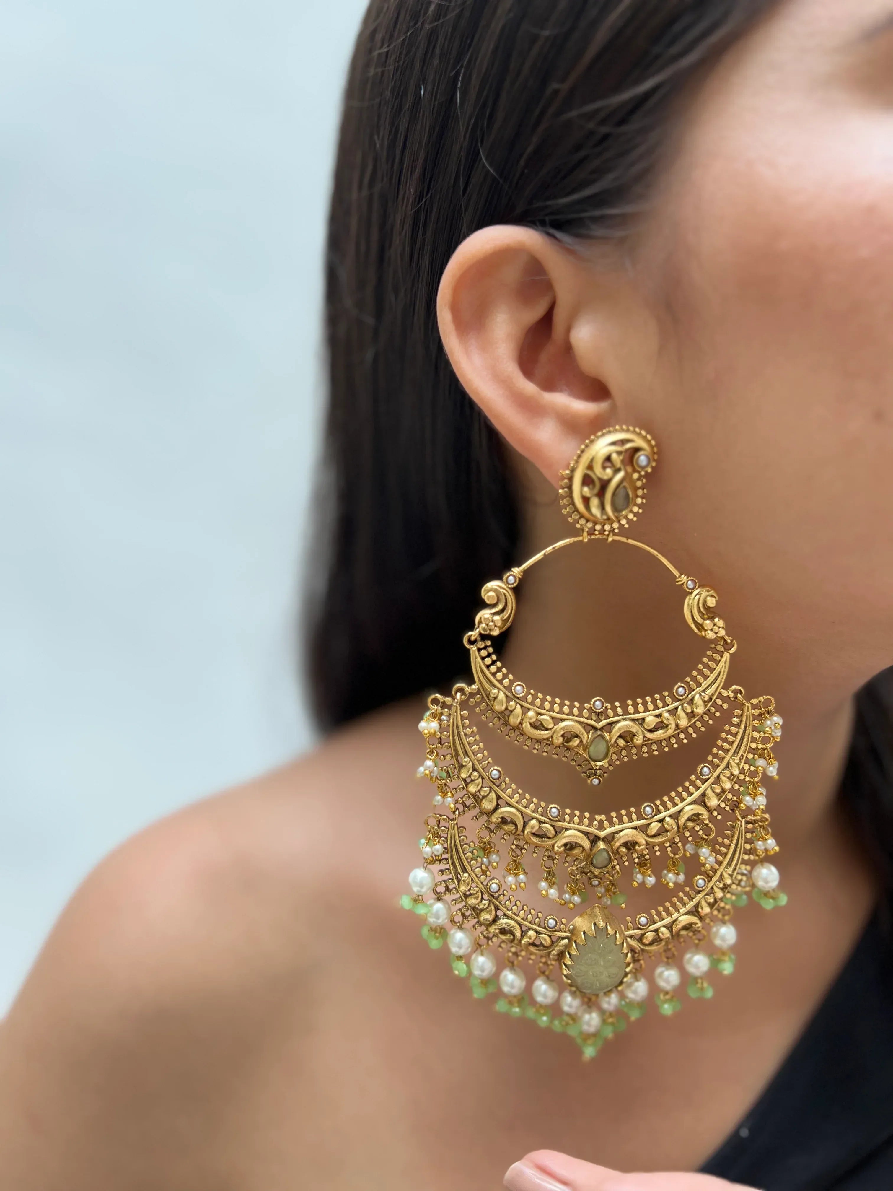 Indali Silver Chandbali - Jhaanjhariya