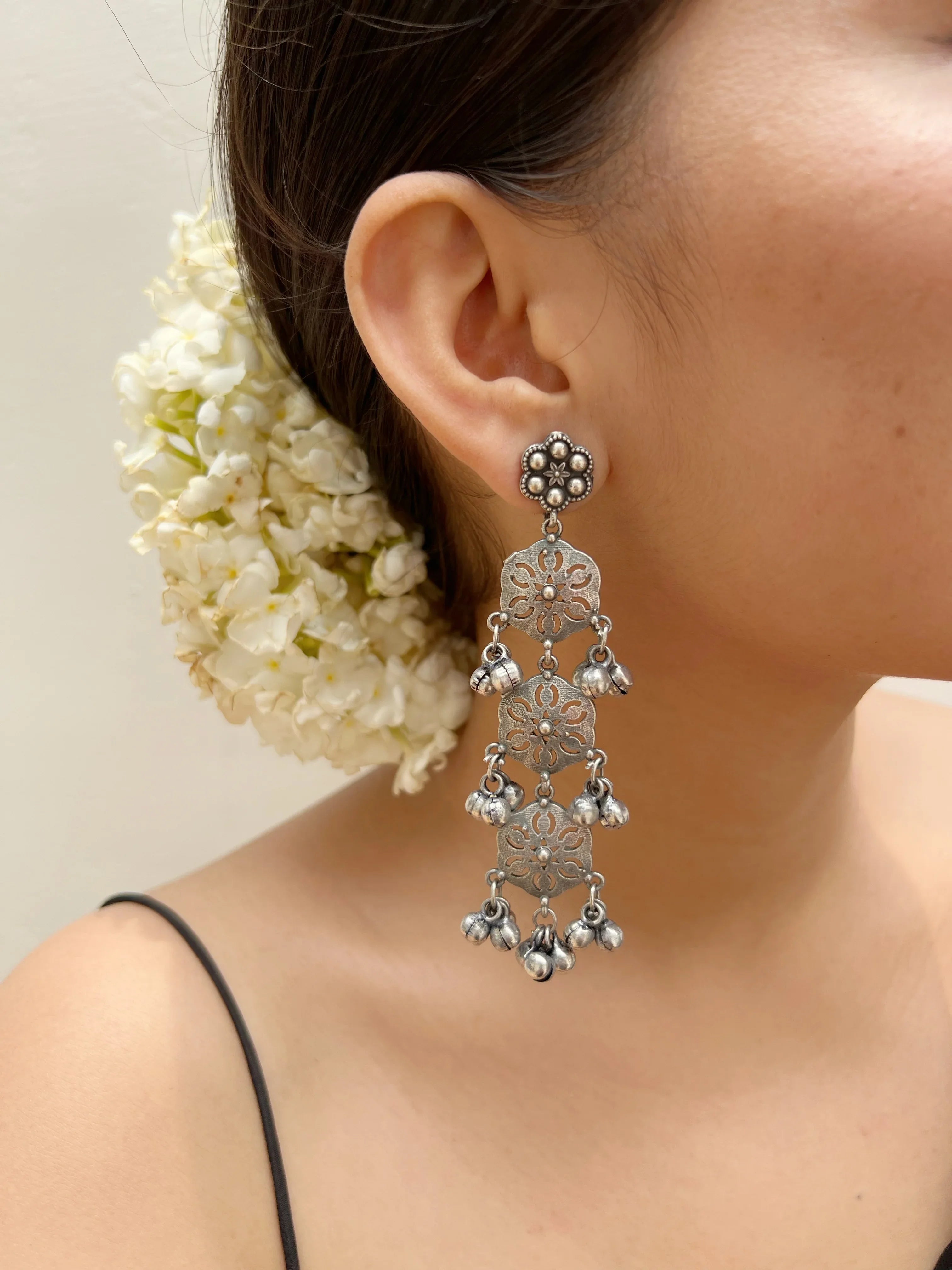 Tripla Hanging Earrings - Jhaanjhariya