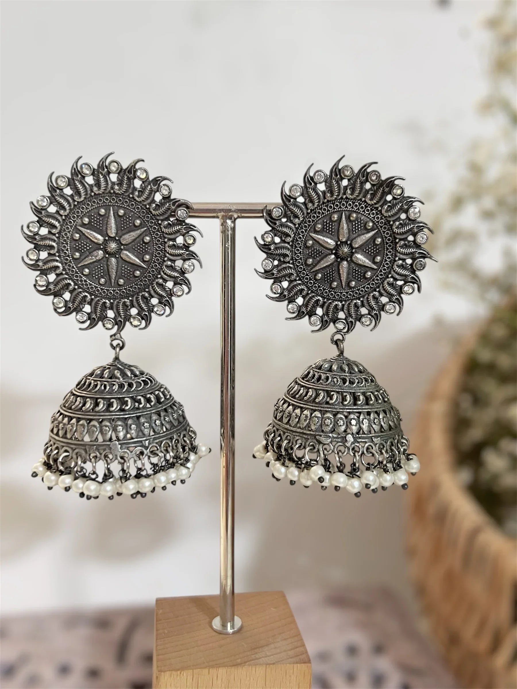Oxidized Petals Jhumka - Jhaanjhariya