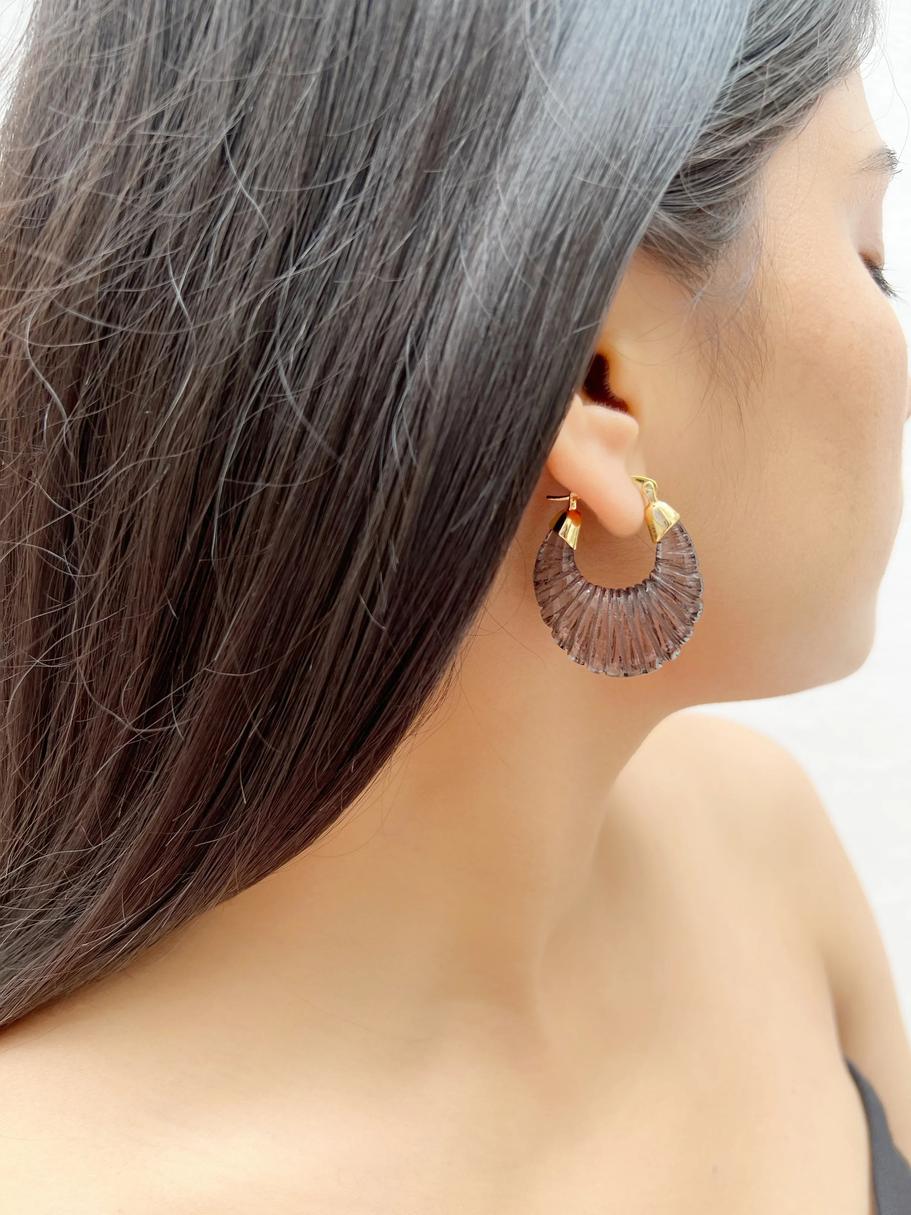 Bailey Black Crystal Earrings - Jhaanjhariya