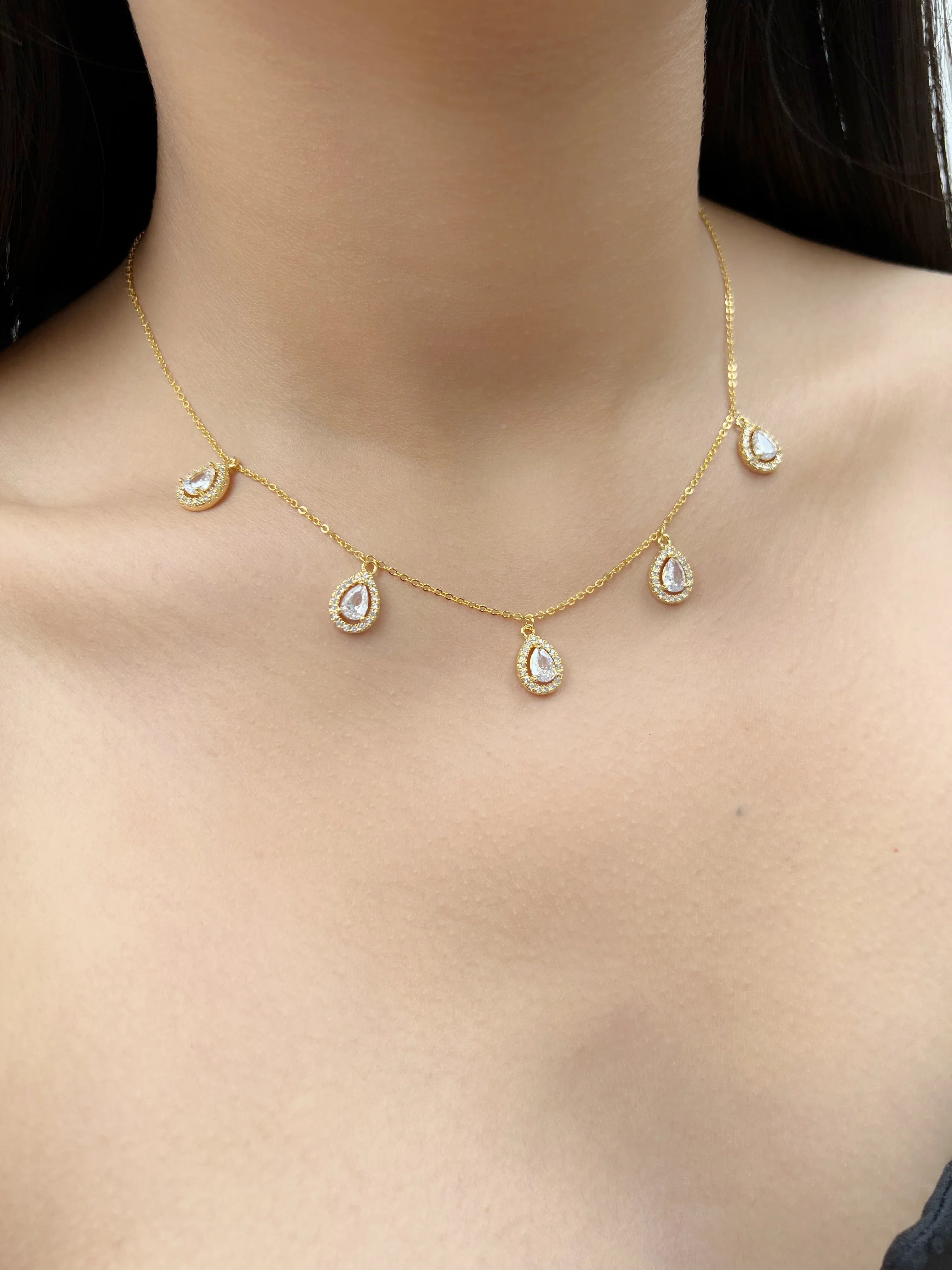 Drops Charm Pendant Necklace - Jhaanjhariya