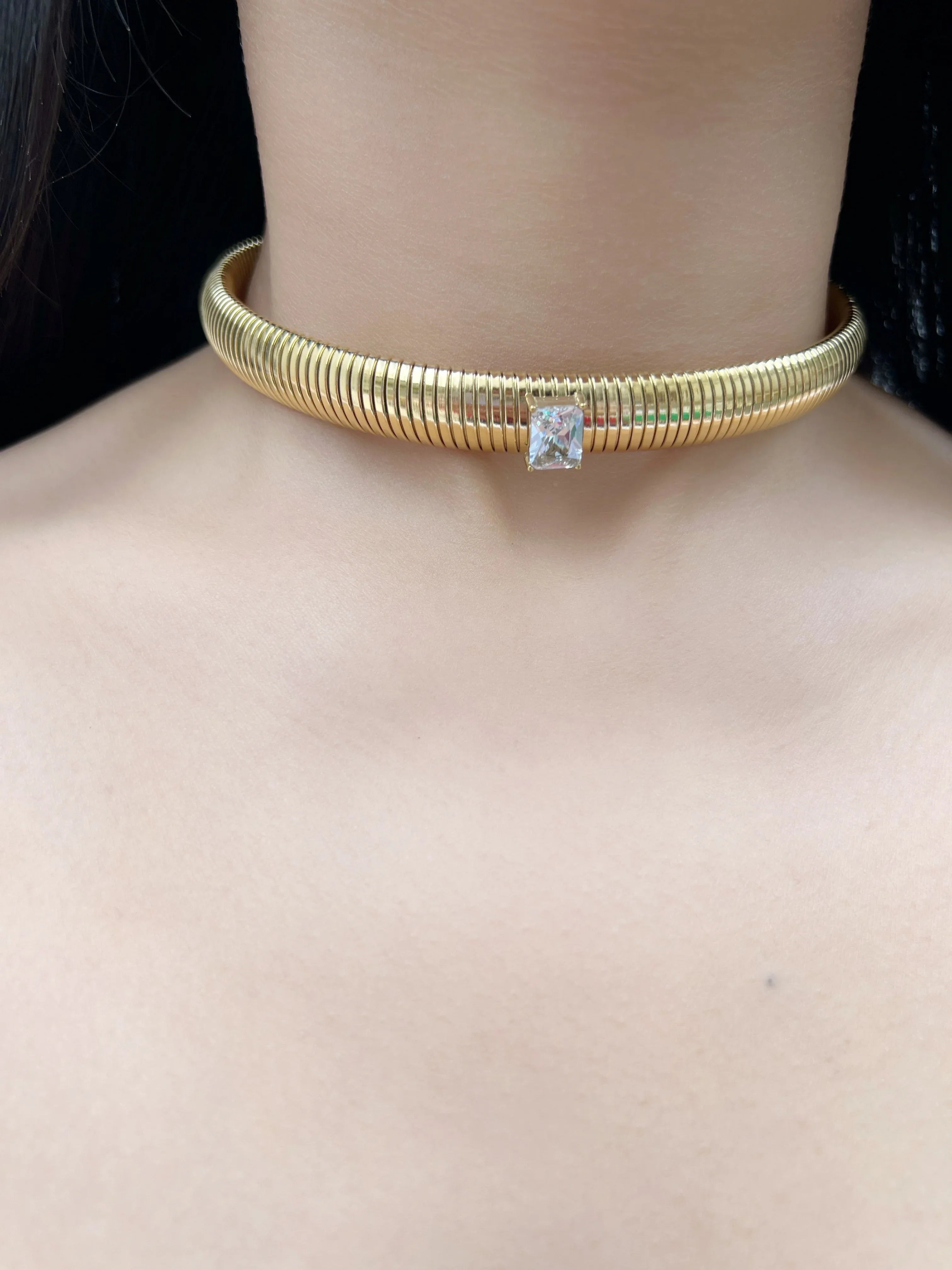 Adeen Stone Choker (Gold) - Jhaanjhariya