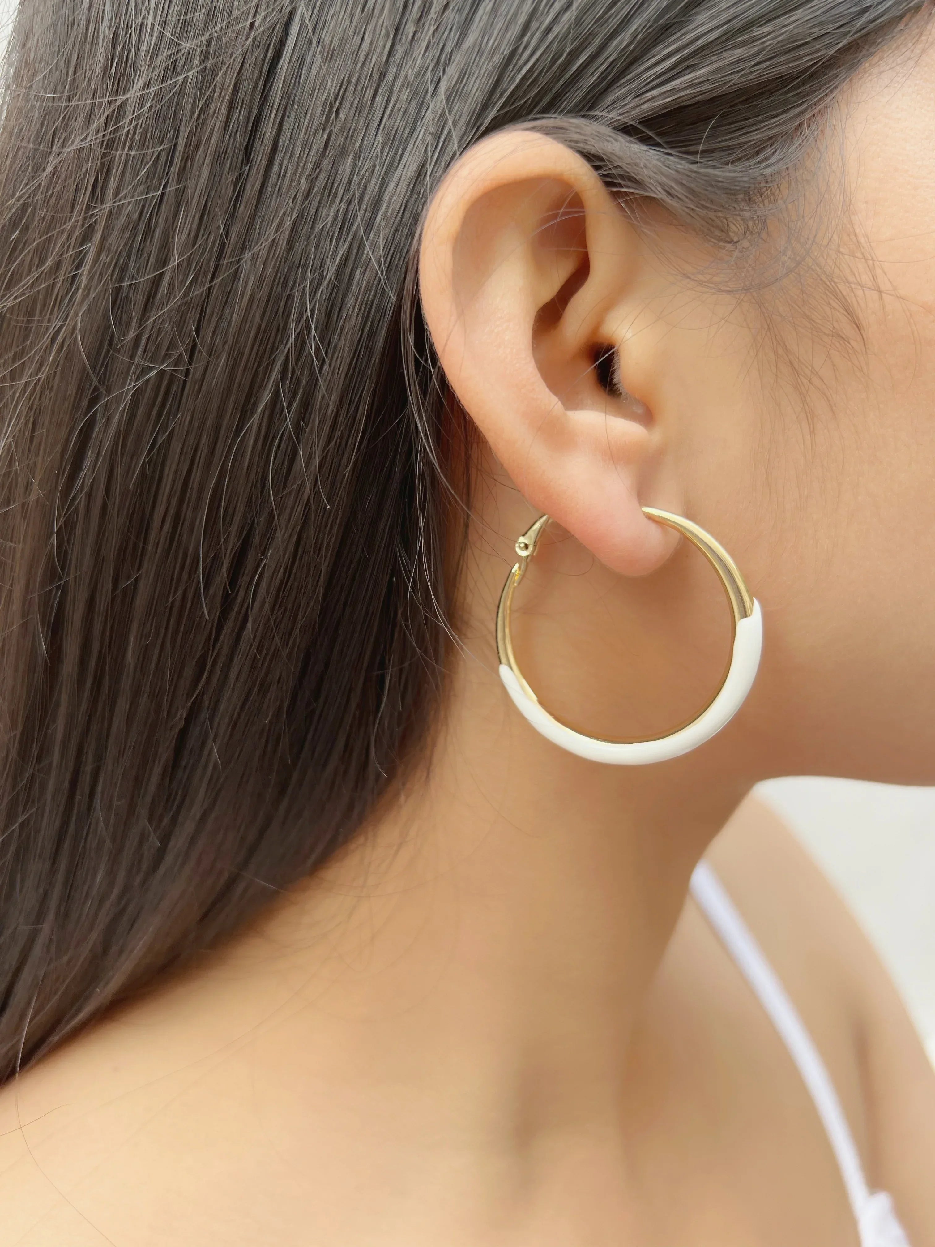 Catalina Golden Hoop Earrings - Jhaanjhariya