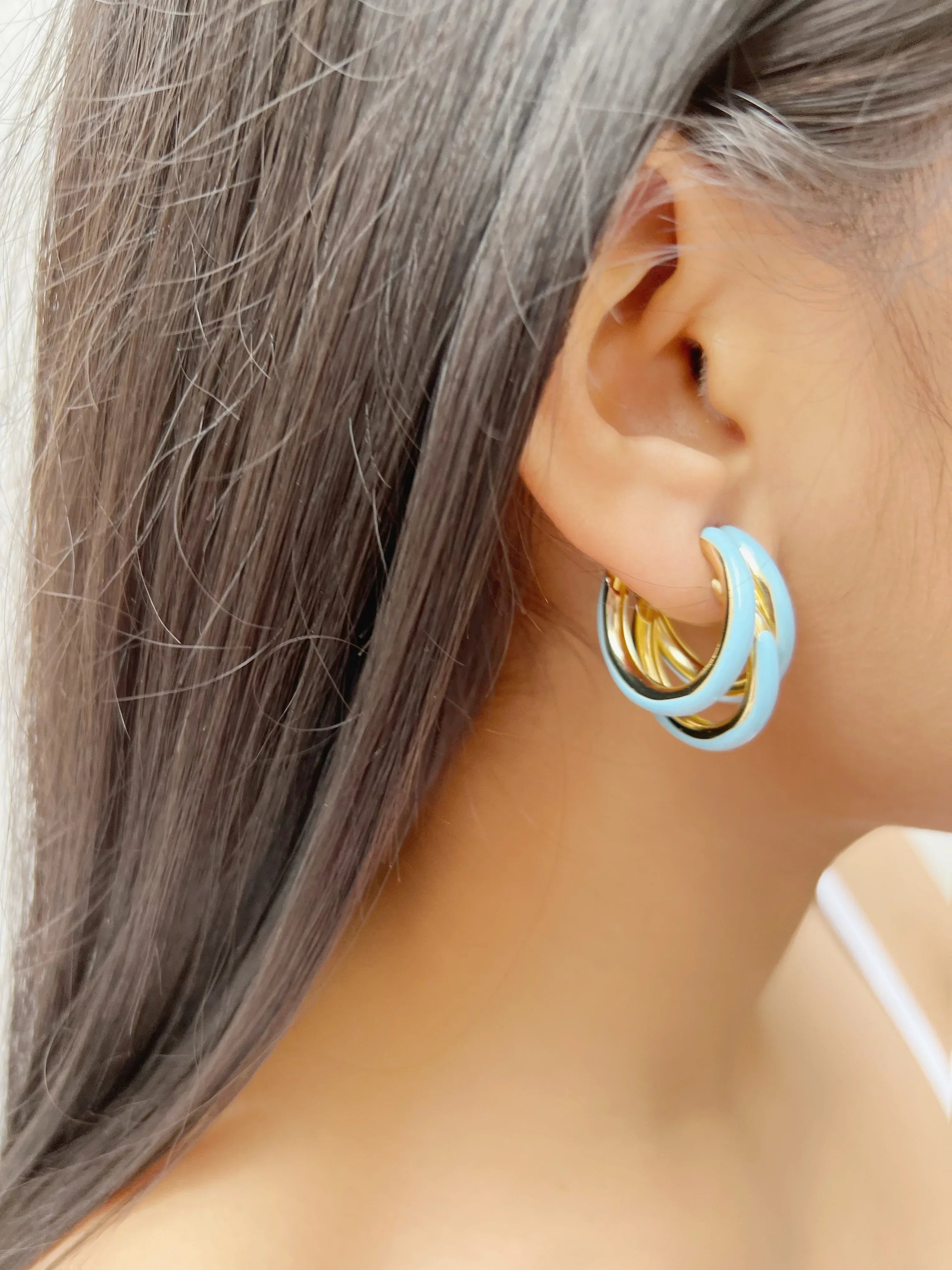 Caroline Golden Hoop Earrings - Jhaanjhariya