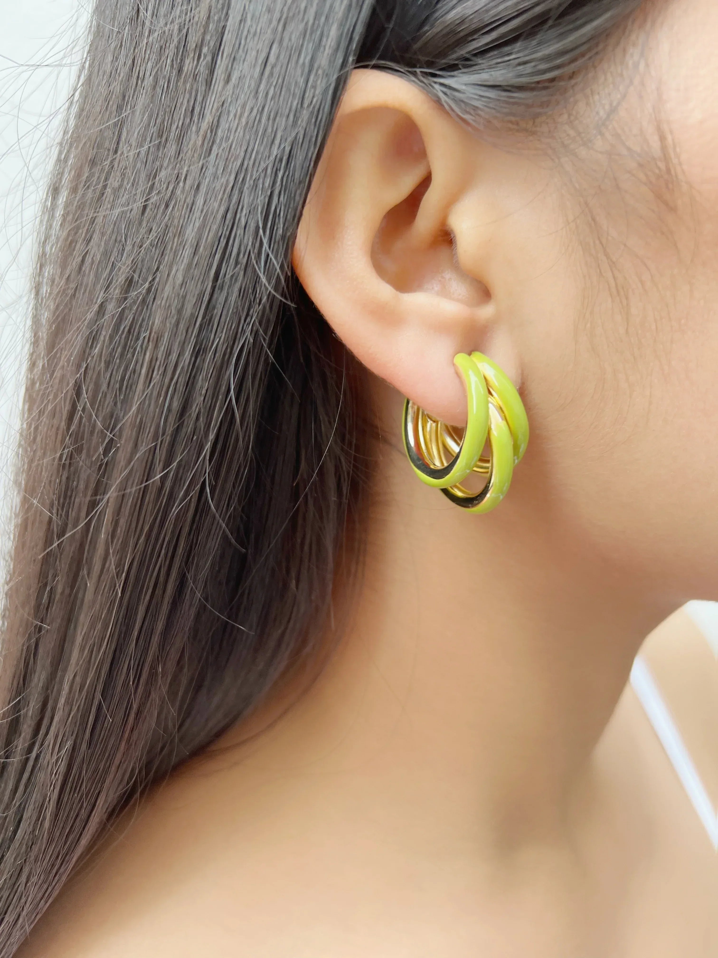 Caroline Golden Hoop Earrings - Jhaanjhariya