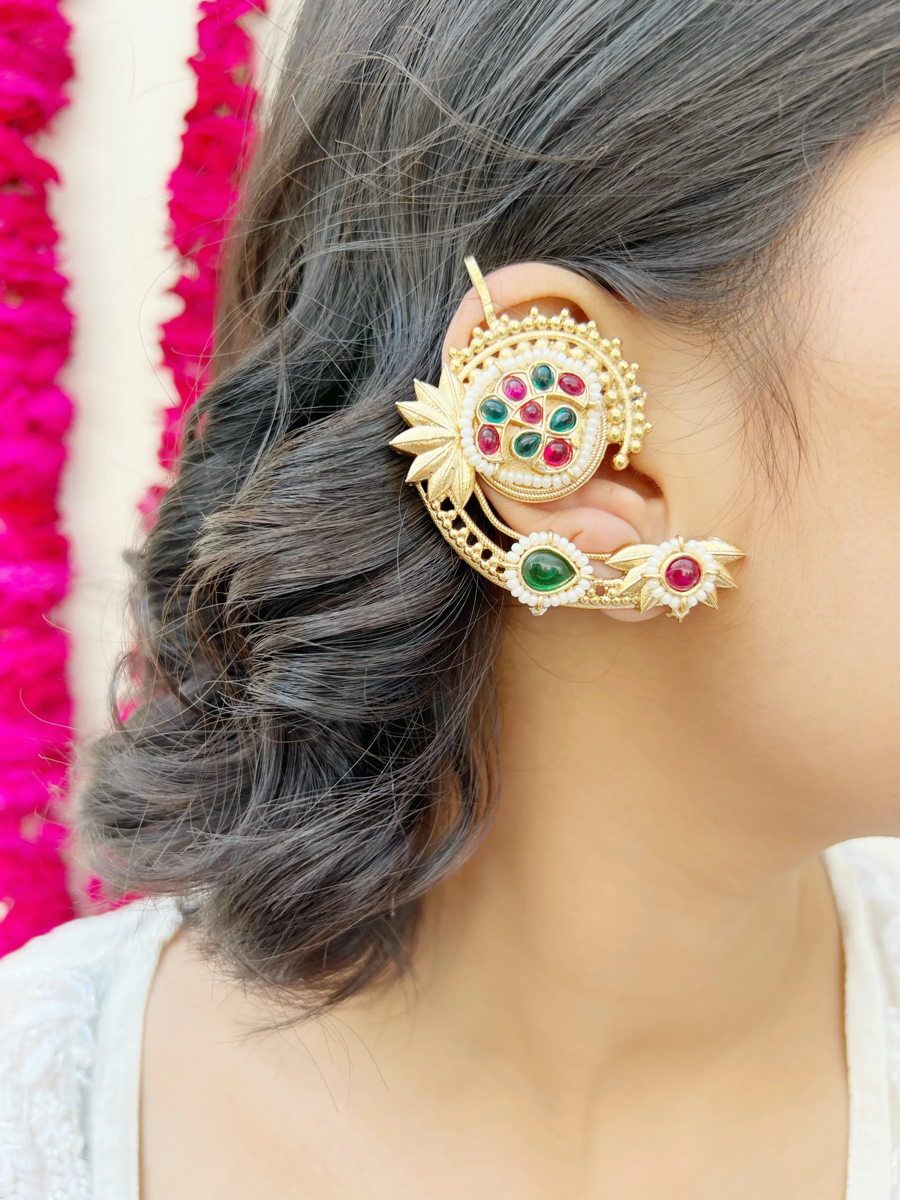 Moonveena Golden Earcuffs (SET OF TWO) - Jhaanjhariya