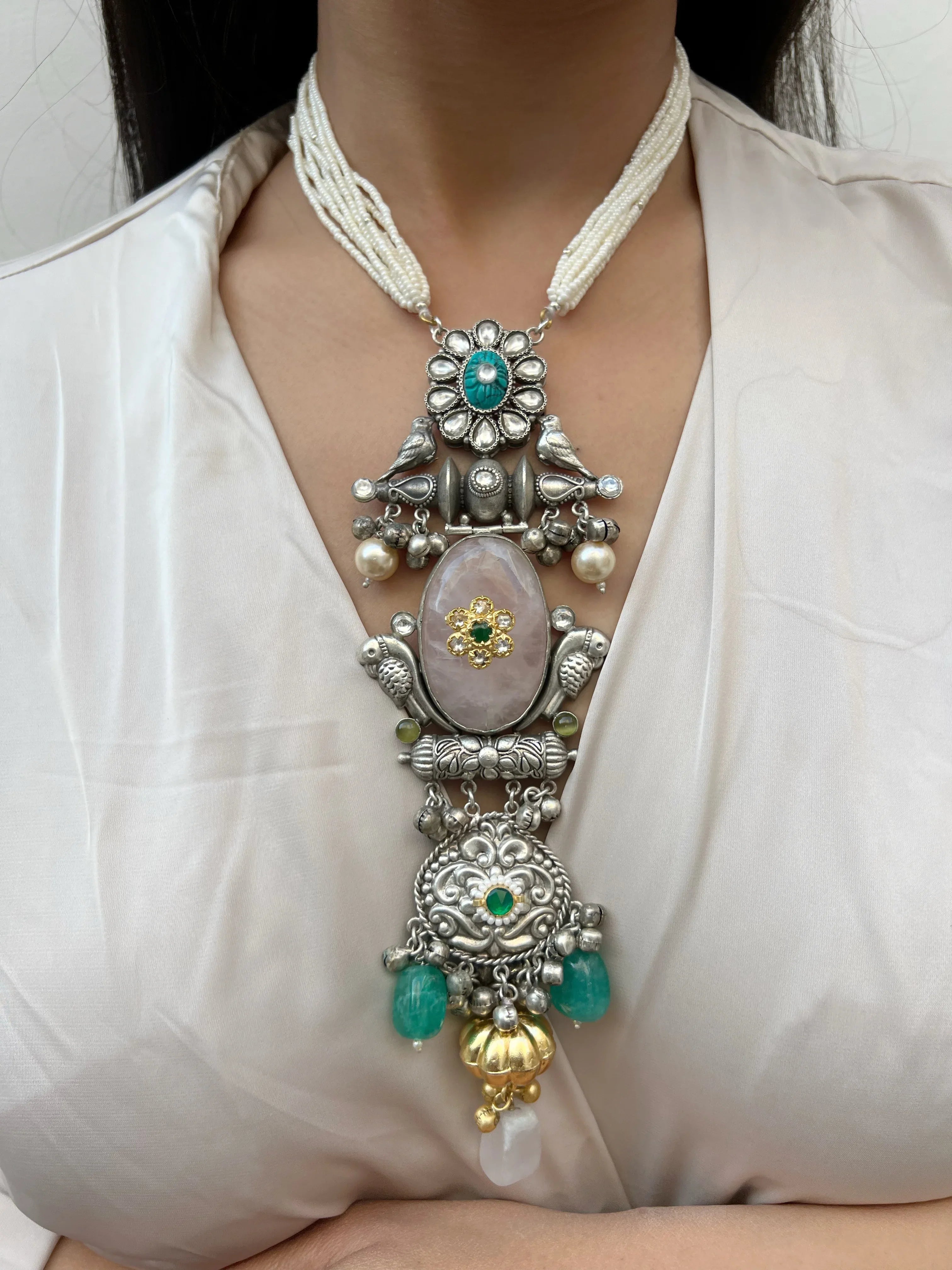 Mahnur Long Necklace - Jhaanjhariya