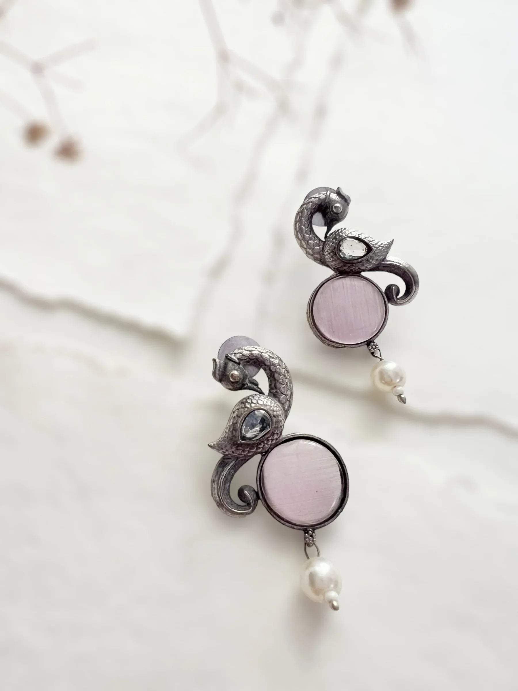 Mor Drop Studs - Jhaanjhariya