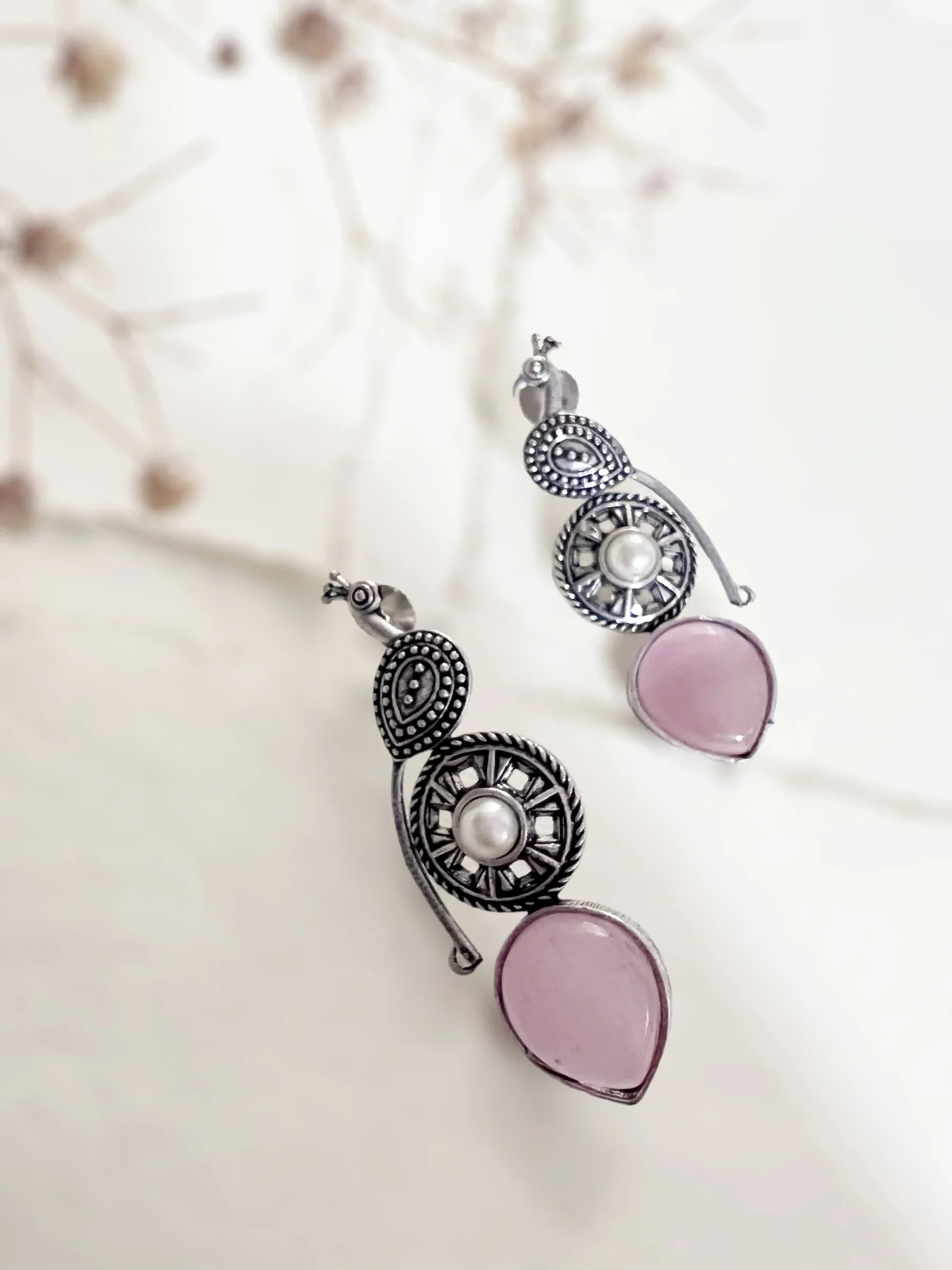 Peacock pearl Drop Earring - Jhaanjhariya