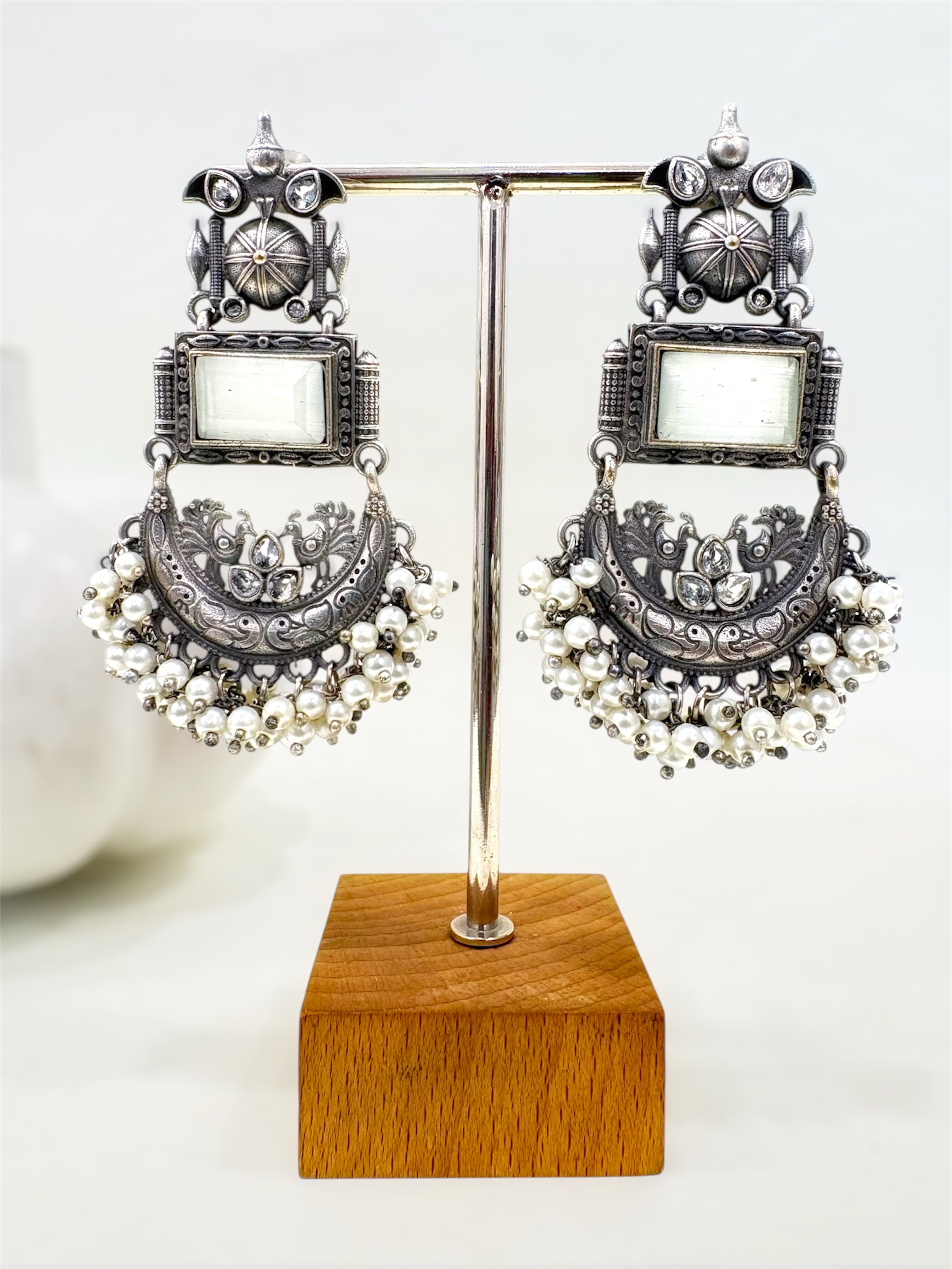 Chand Rang Ston Earrings